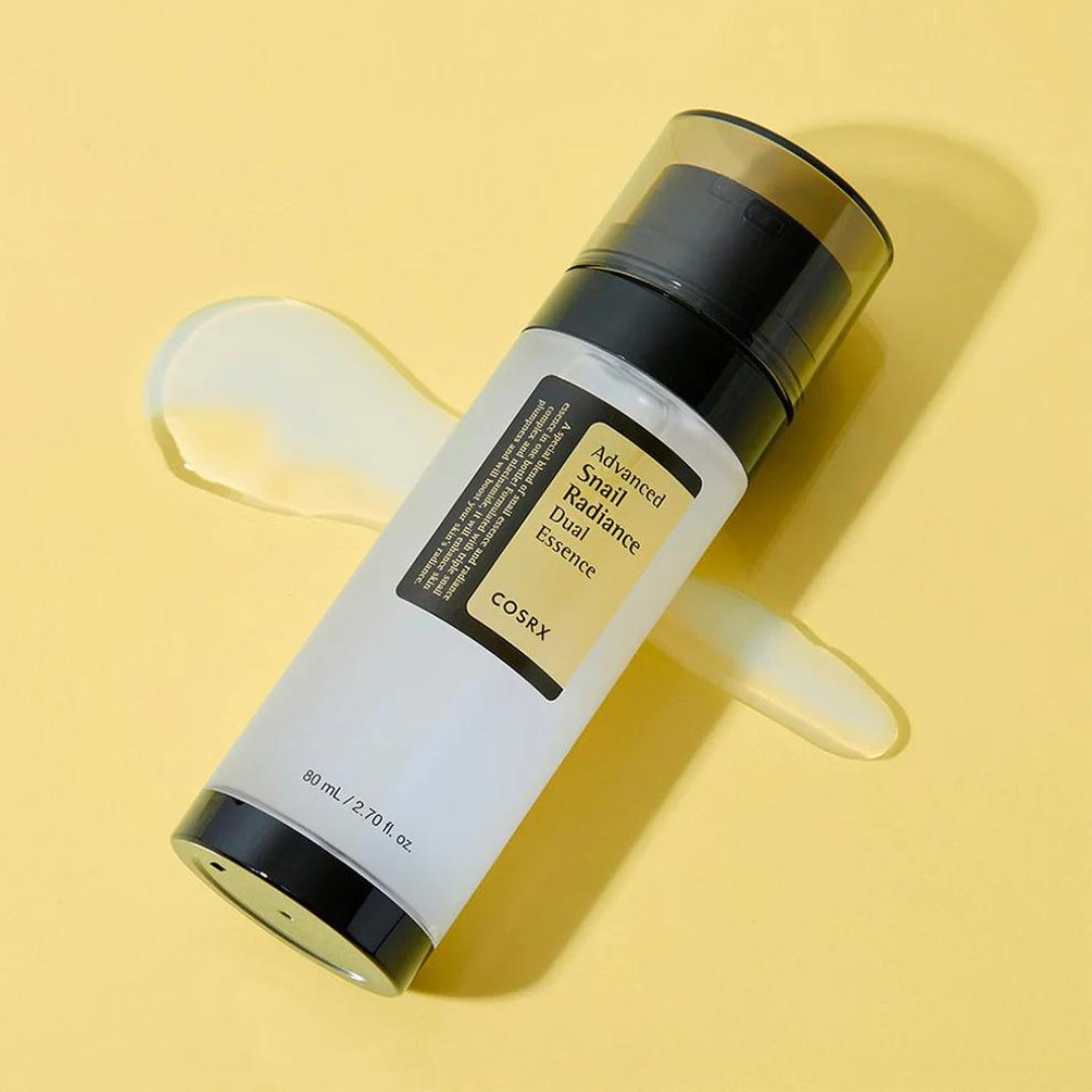 COSRX Advanced Snail Radiance Dual Essence 80ml | Korean Snail Mucin Essence for Hydration, Brightening & Elasticity | Anti-Aging Skincare for Dry, Dull Skin | Day & Night Facial Treatment