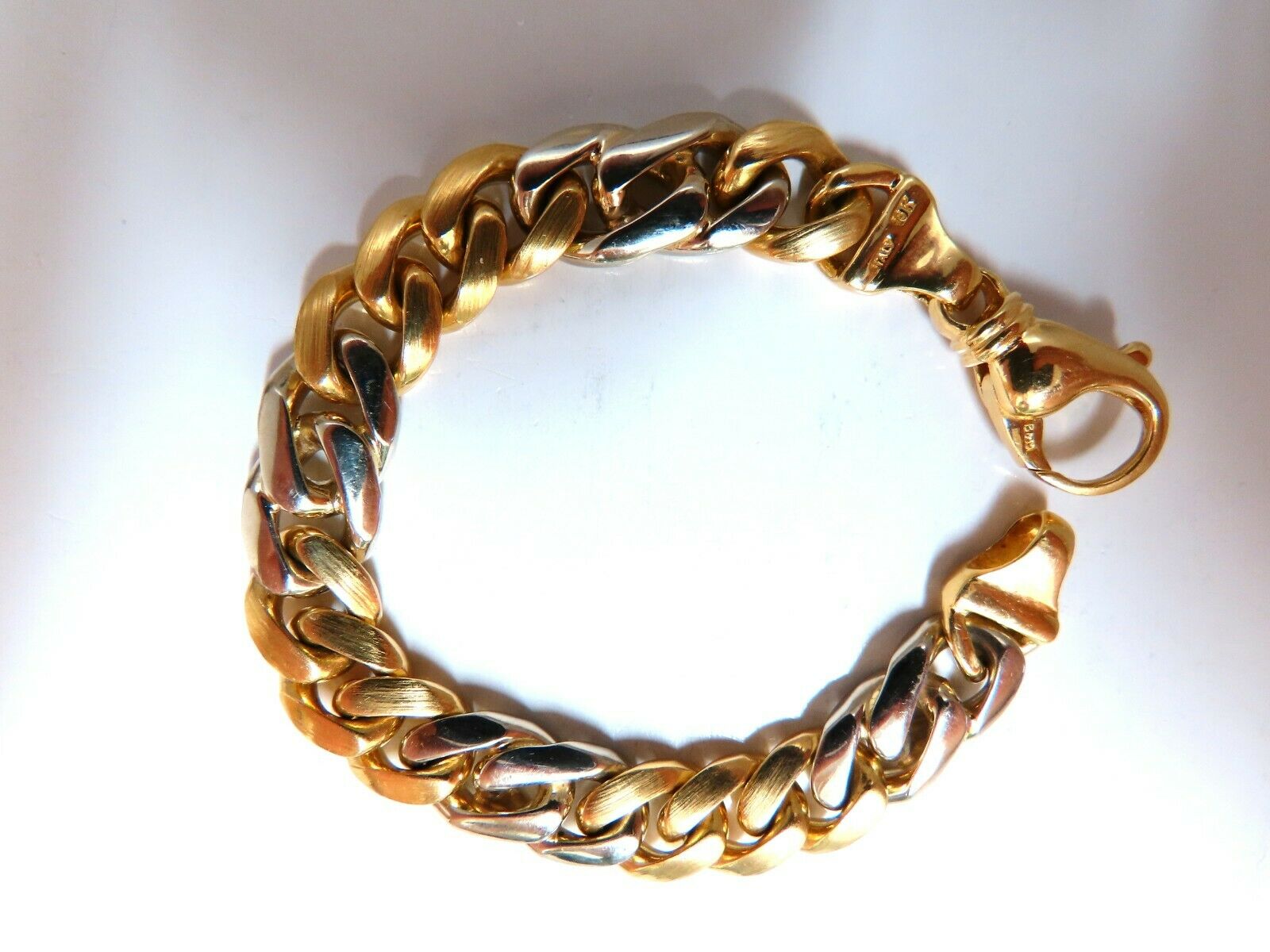 14K Two-Tone Miami Cuban Link Bracelet for Men - Stylish Gold & Silver Chain Bracelet for Casual Wear, Parties & Gifts