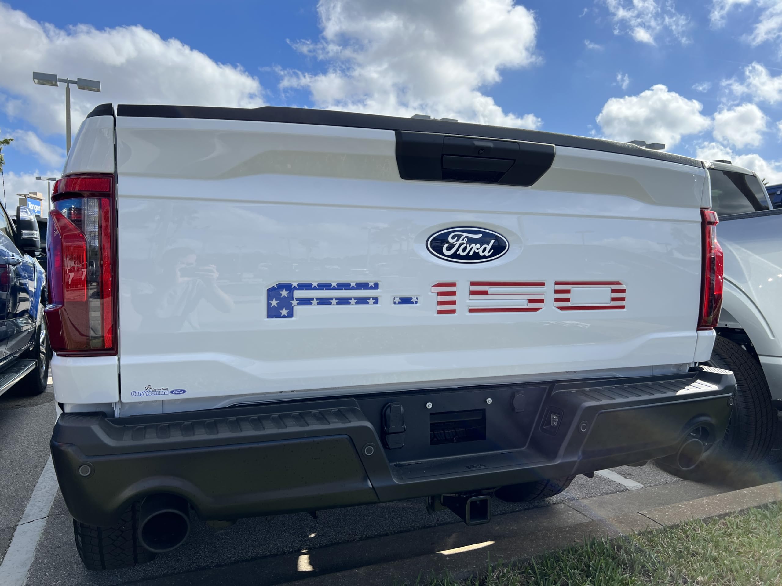 2021-2025 Ford F-150 Tailgate Emblem Letter Inserts with American Flag Design - Custom Chrome Badge Decals for Truck Accessories - Perfect for Patriotic Truck Enthusiasts & 4th of July Decorations