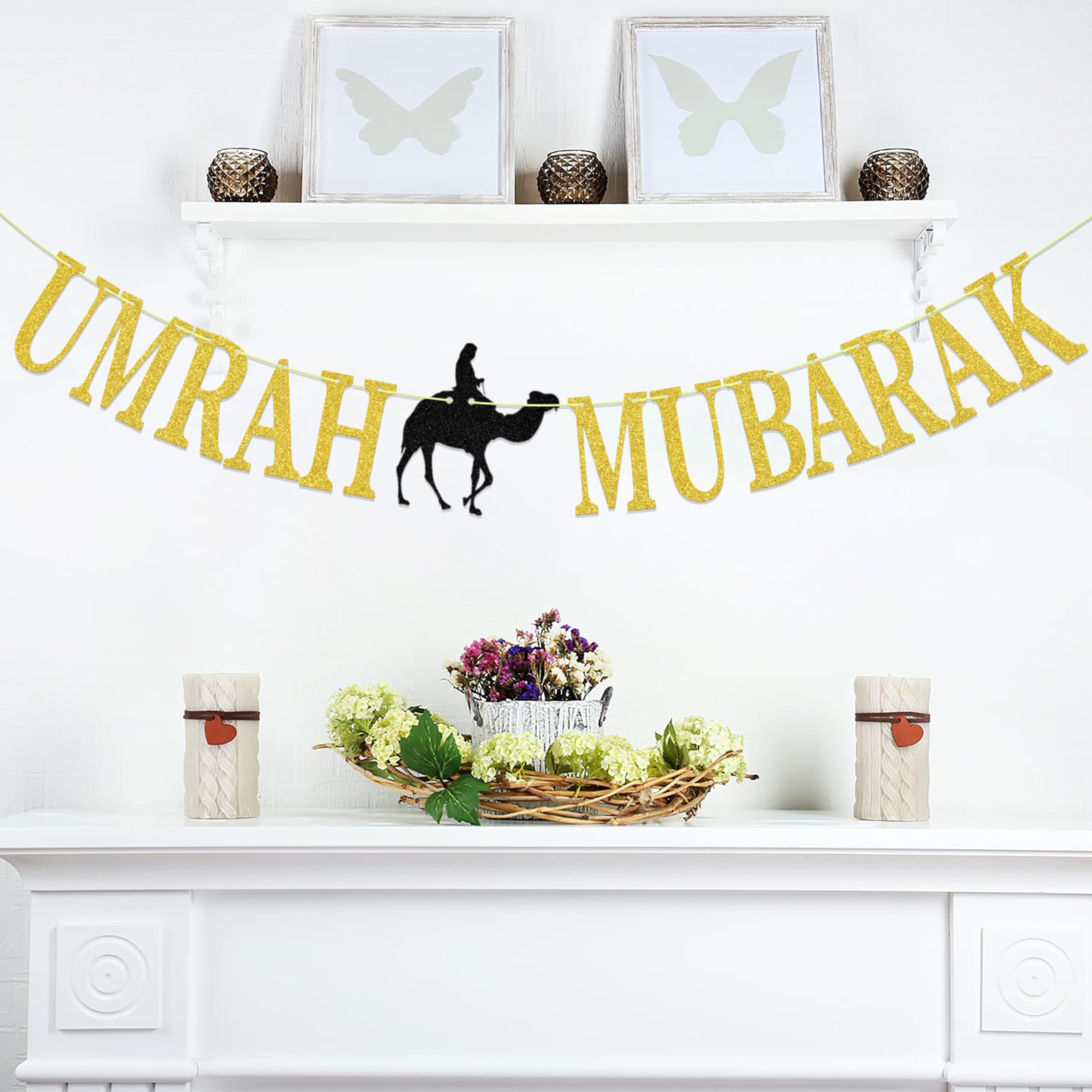 Umrah Mubarak Banner - Happy Eid Decorations for Muslim Islamic Festival - 2023 Hajj Party Supplies - Perfect for Home, Mosque & Community Celebrations