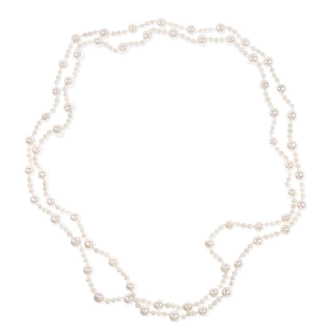 Eternal Pearl Necklace with Ivory Pearls - Elegant Women's Jewelry for Weddings, Parties & Special Occasions