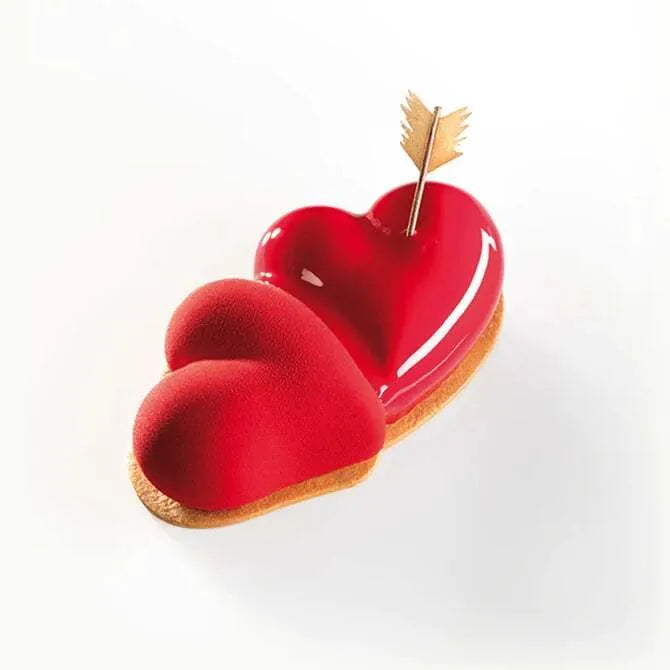 Pavoflex Beloved Hearts 9-Form Chocolate Mold with Cutter - Premium Silicone Baking Mold for Valentine's Day, Weddings & Romantic Desserts - Create Beautiful Heart-Shaped Chocolates at Home