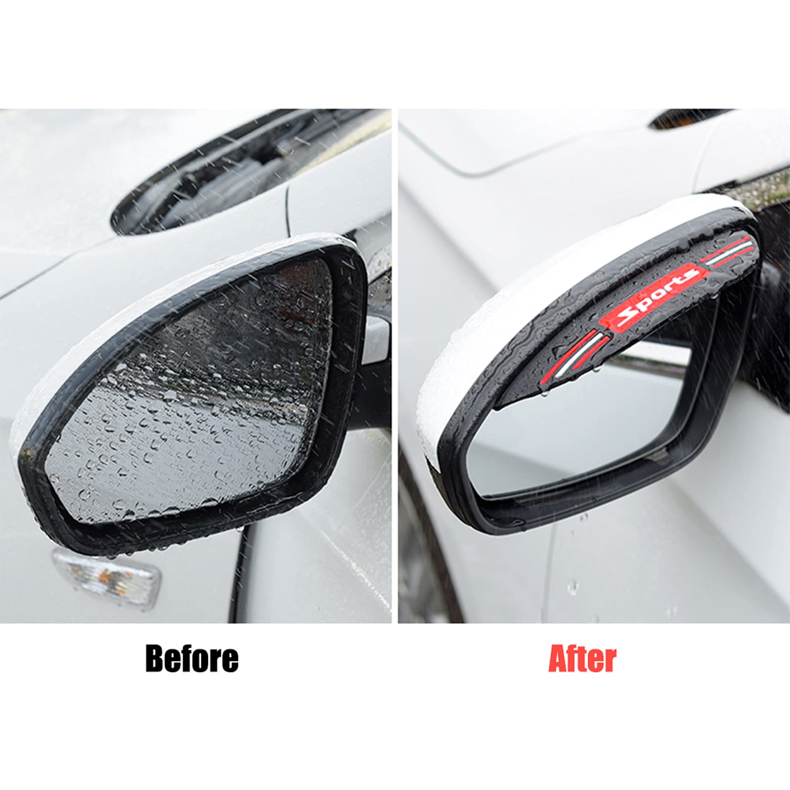 Bohisen 2-Pack Sports Rubber Mirror Rain Visor Guards - Universal Fit for Cars, Trucks & SUVs - Waterproof Side Mirror Covers for Enhanced Visibility in Rainy Weather (Perfect for Daily Commute & Road Trips)