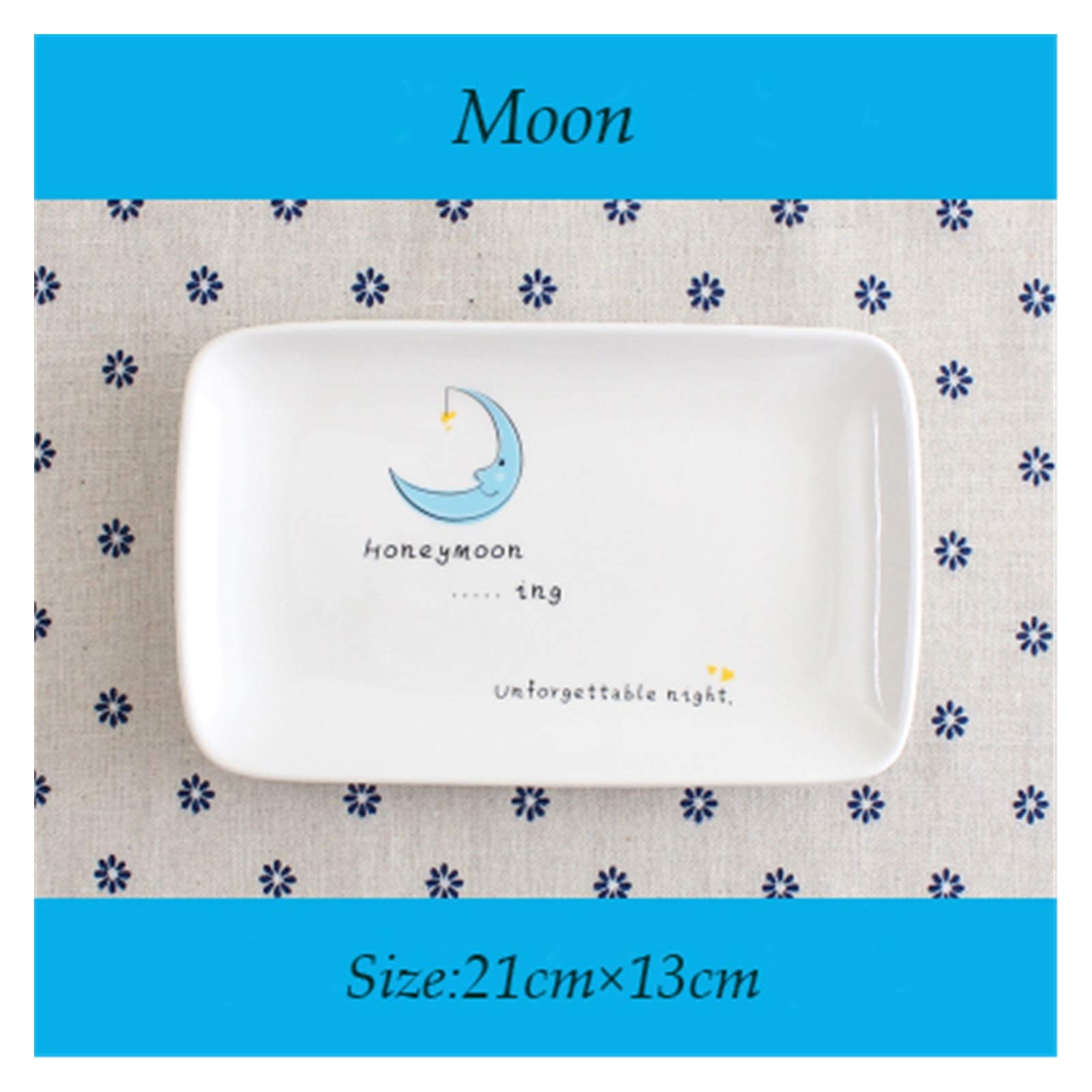 8 Inch Creative Ceramic Rectangle Dinner Plates Set - Porcelain Dishes Tray, Handpainted Home & Kid Friendly Plates for Breakfast, Dinner, Wedding (Color: H) - Perfect for Family Meals, Party Serving & Special Occasions