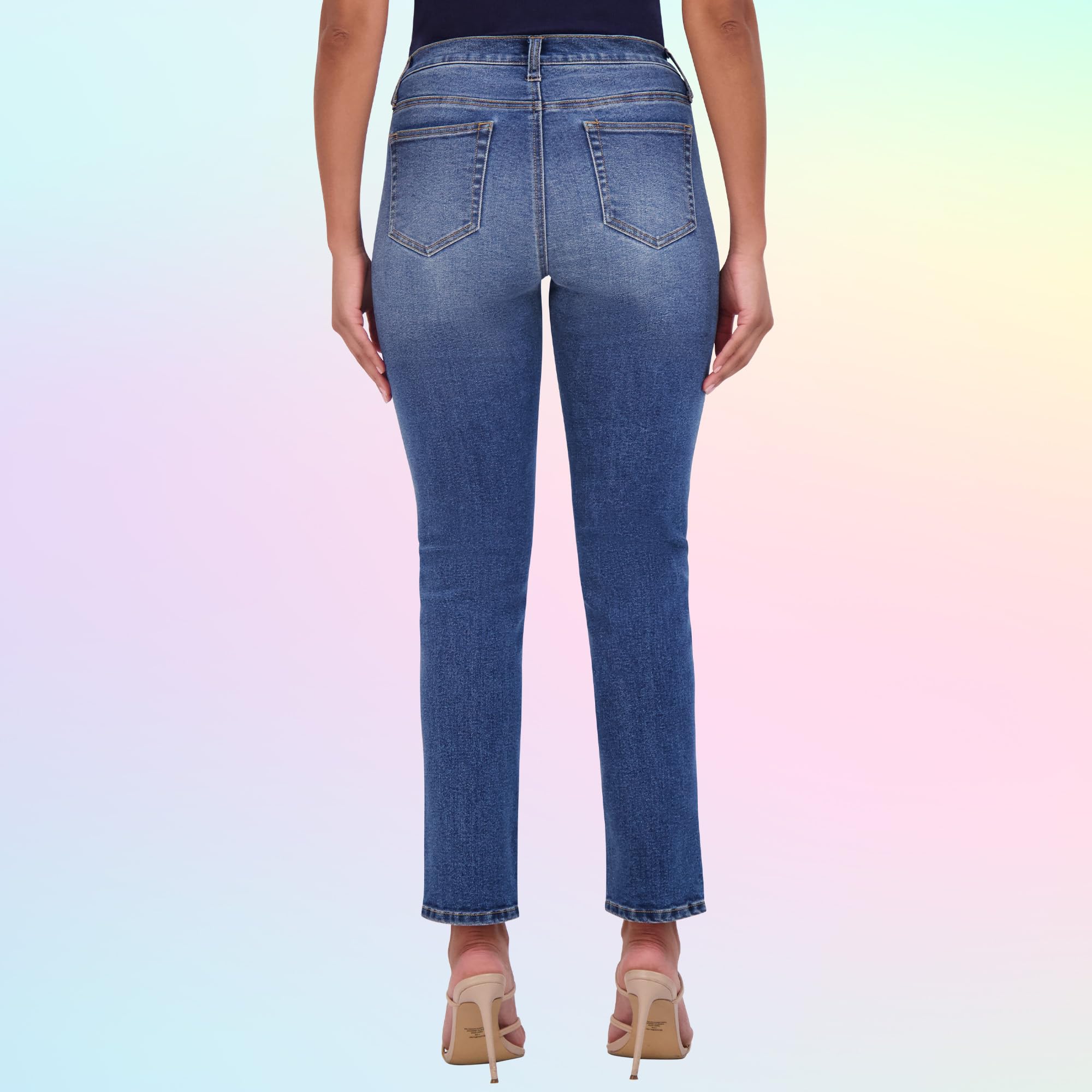 Savi Parker Women's Maternity Jeans Under The Belly - Comfortable Stretch Straight Leg Distressed Denim Pants - 29