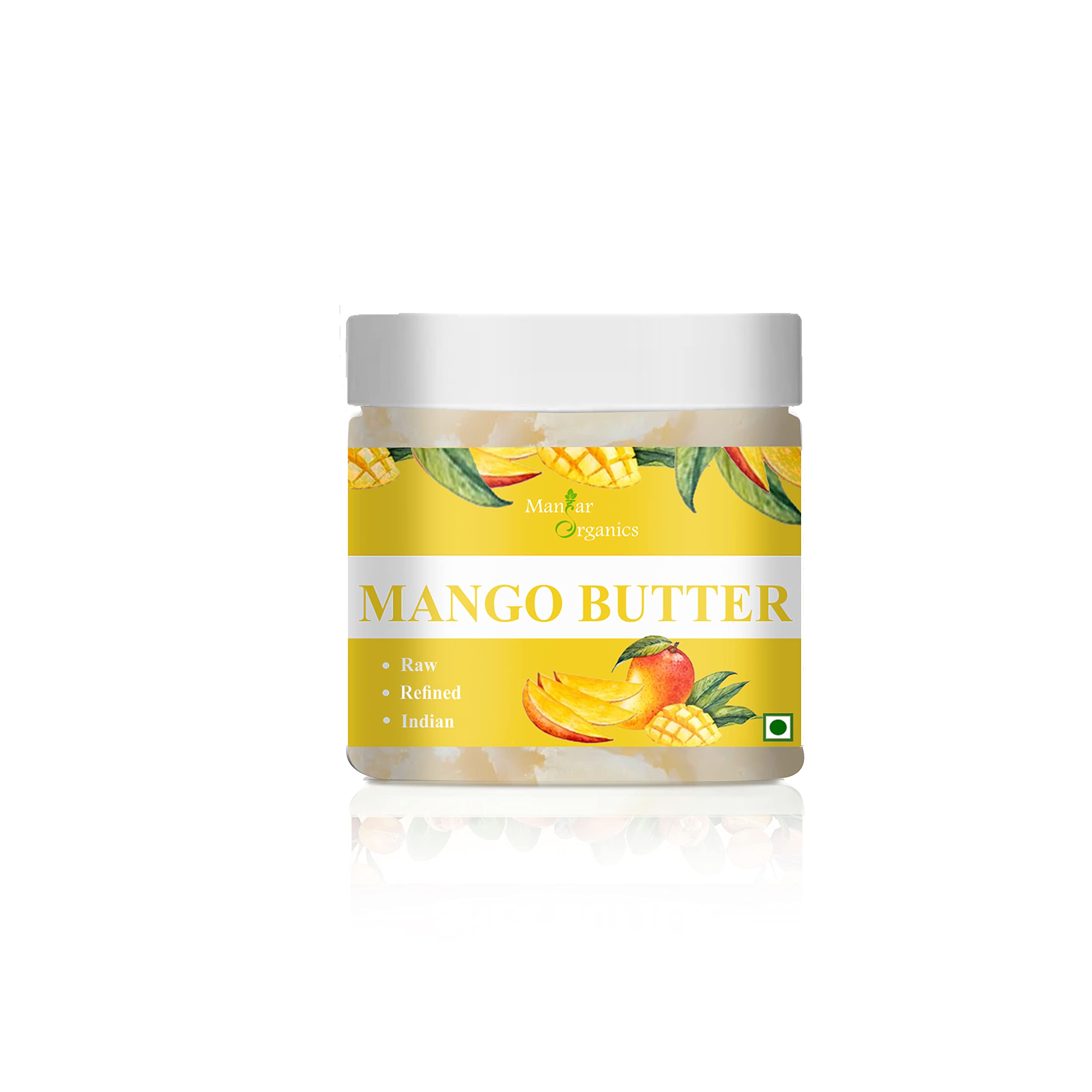 Organic Mango Butter 4.4oz (125g) - Raw, Unrefined African Body Butter for Dry Skin, Hair & Lips | Natural Moisturizer & Nourishing Cream | DIY Skincare, Body Care & Lip Balm | Perfect for Massage, Stretch Marks & Cracked Heels