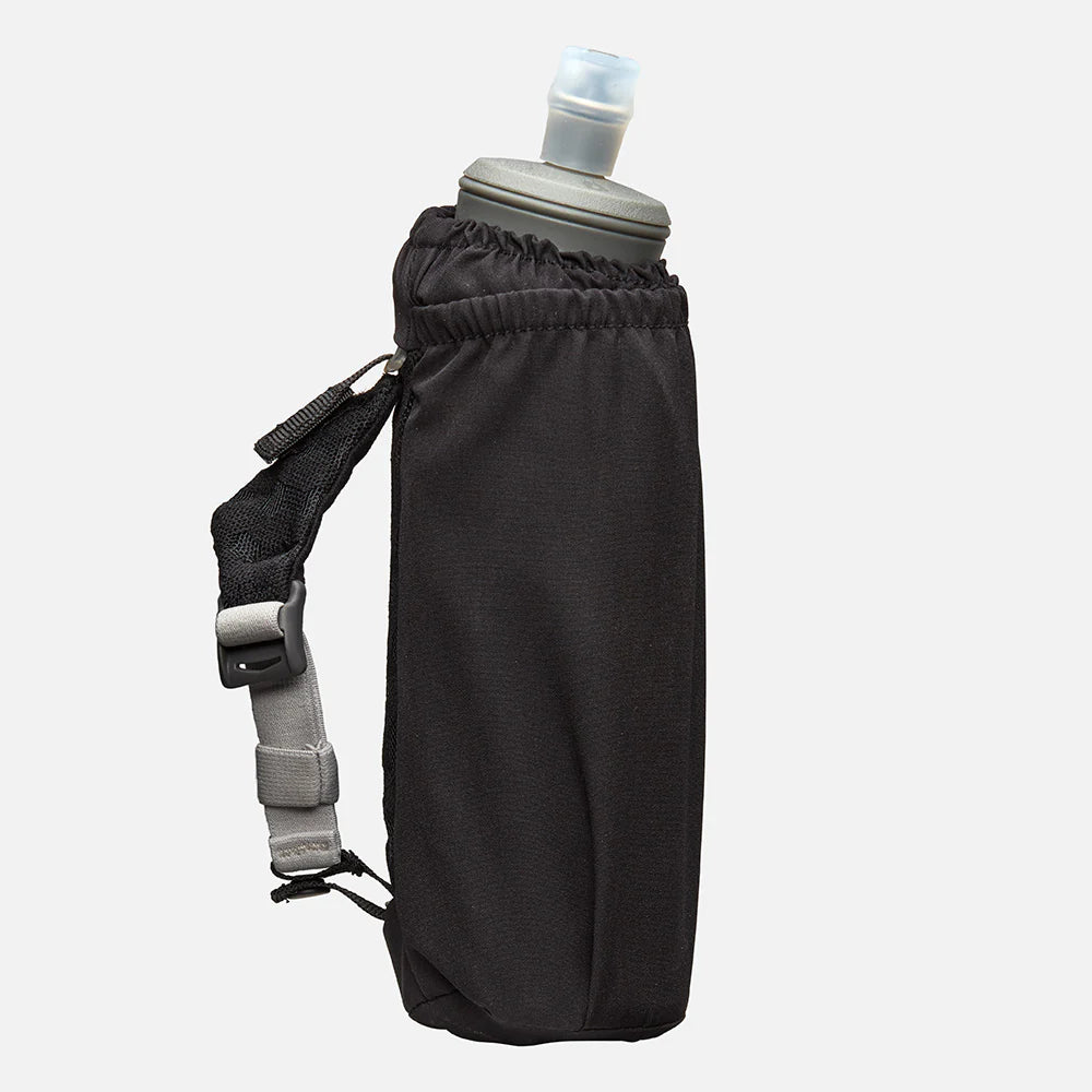 Pinnacle Soft Flask Insulated Handheld Water Bottle 18oz (Black/Reflective Silver) - Leakproof & Lightweight for Hiking, Running, Gym & Outdoor Activities