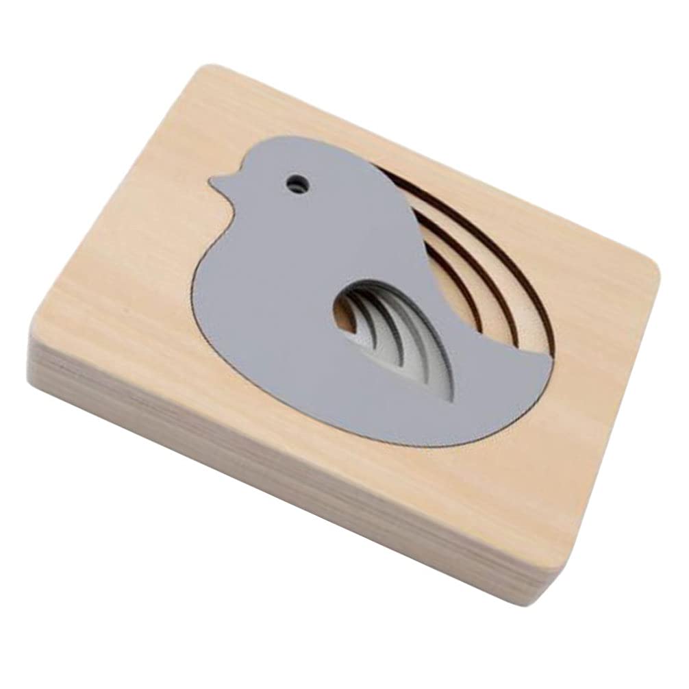 Balacoo Wooden Bunny Rabbit Puzzle - Multi-Layered Cartoon Jigsaw Toy for Kids, Montessori Educational Animal Matching Game with Gradient Colors (Grey) - Perfect for Early Learning, Birthday Gifts & Classroom Activities
