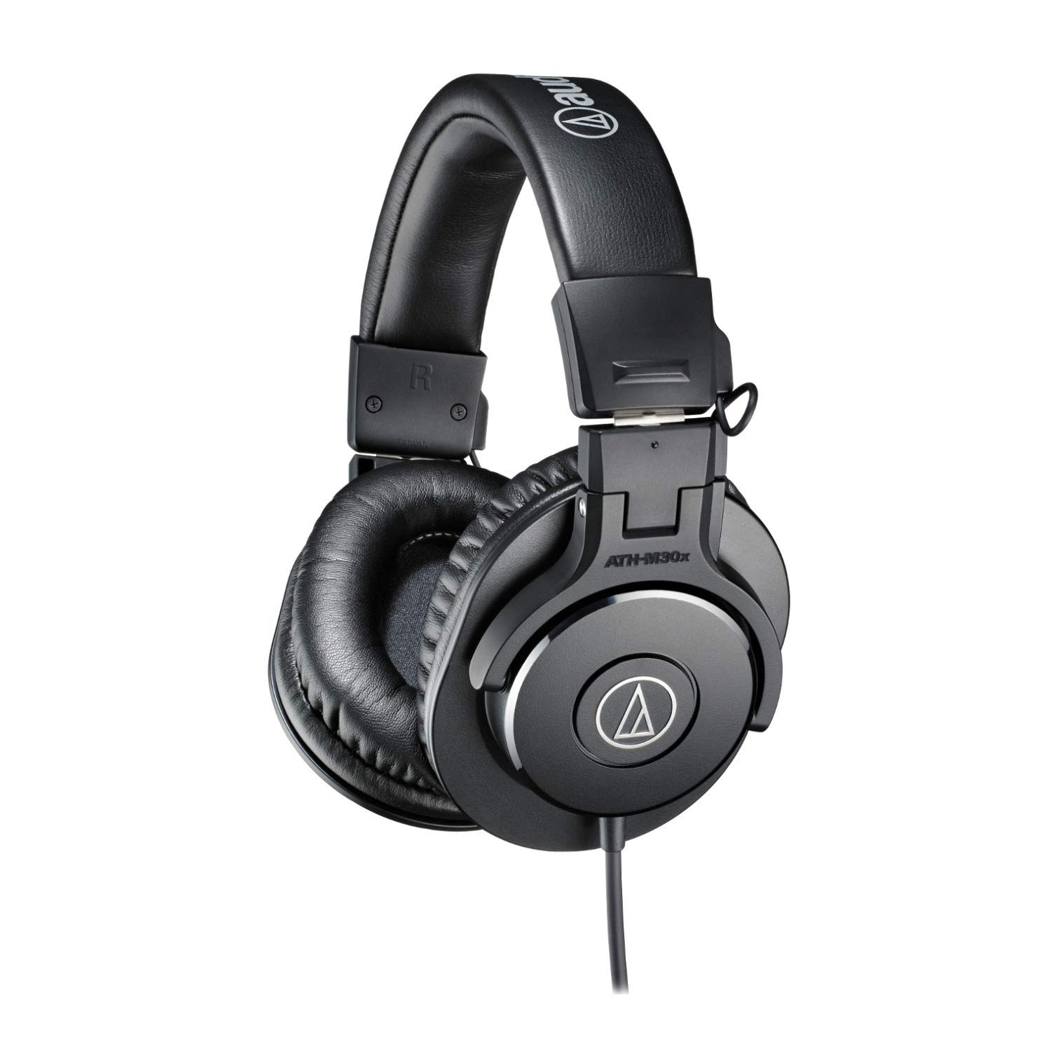 Audio-Technica ATH-M30X Professional Studio Monitor Headphones Bundle with Knox Headphone Stand & Carrying Case (3-Piece Set) - Perfect for Music Production, Podcasting & Home Recording Studios