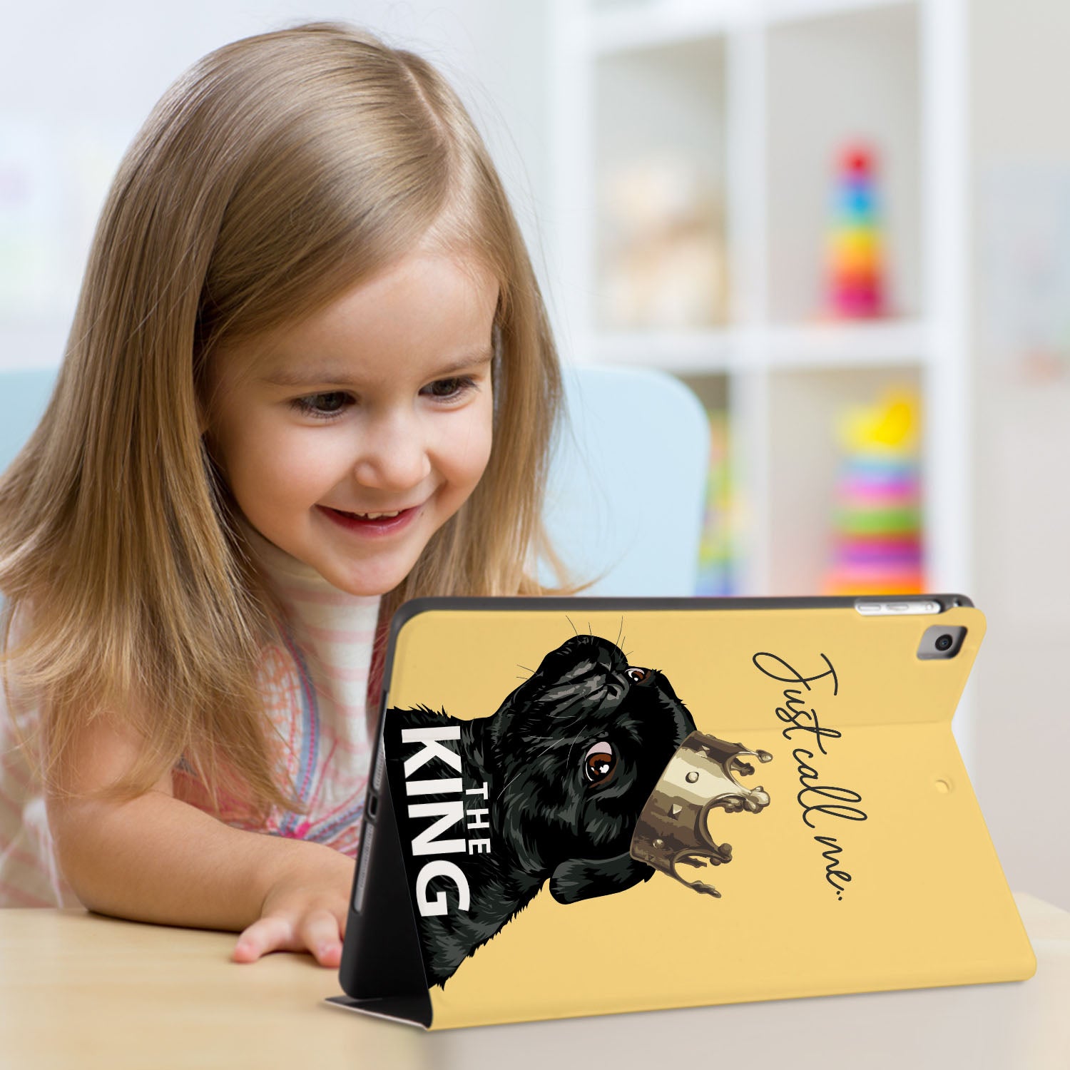 Premium iPad Folio Case with Cute Dog Design - Slim Protective Cover for iPad 6/7/8/9/10.2 Inch | Perfect for Work, School & Travel Accessories