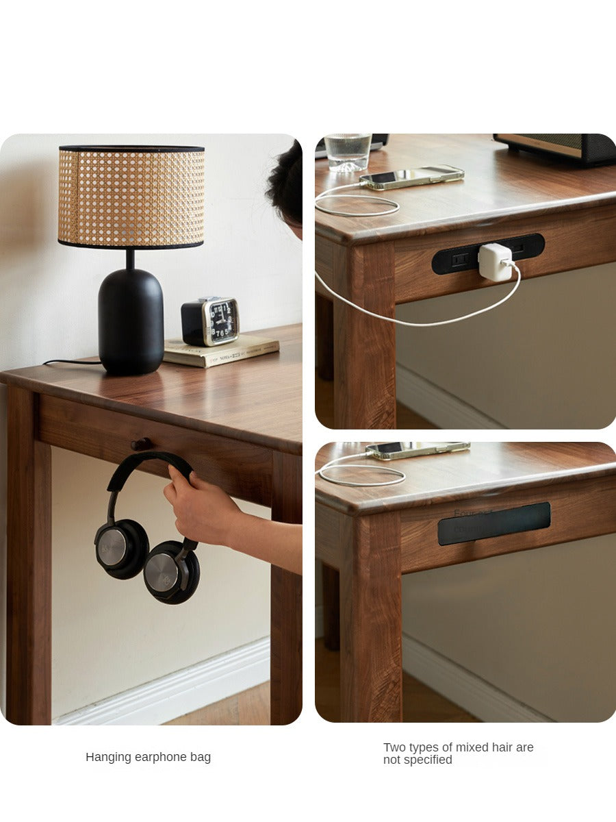Premium Solid Wood Office Desk - Black Walnut, Oak & Ash Options | Modern Home Office & Executive Workspace Furniture