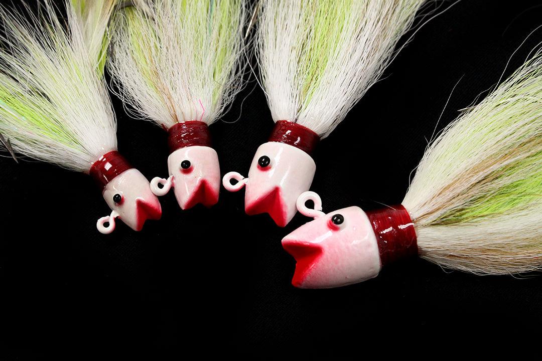 Jigging World OMF Bucktail Jigs - Premium Saltwater Fishing Lures for Striped Bass, Fluke and Bluefish - Perfect for Offshore and Inshore Fishing Trips