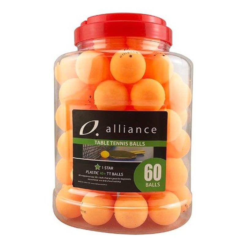 Premium 60-Pack Alliance 40+ ABS 1-Star Table Tennis Balls - Professional Training & Recreational Play for Indoor/Outdoor Ping Pong Games