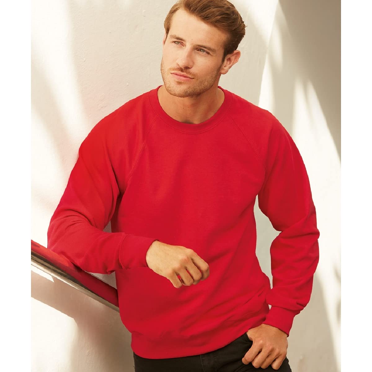 Fruit of the Loom Men's Long Sleeve Raglan T-Shirt - Comfortable Casual Wear for Everyday Use, Gym, and Outdoor Activities