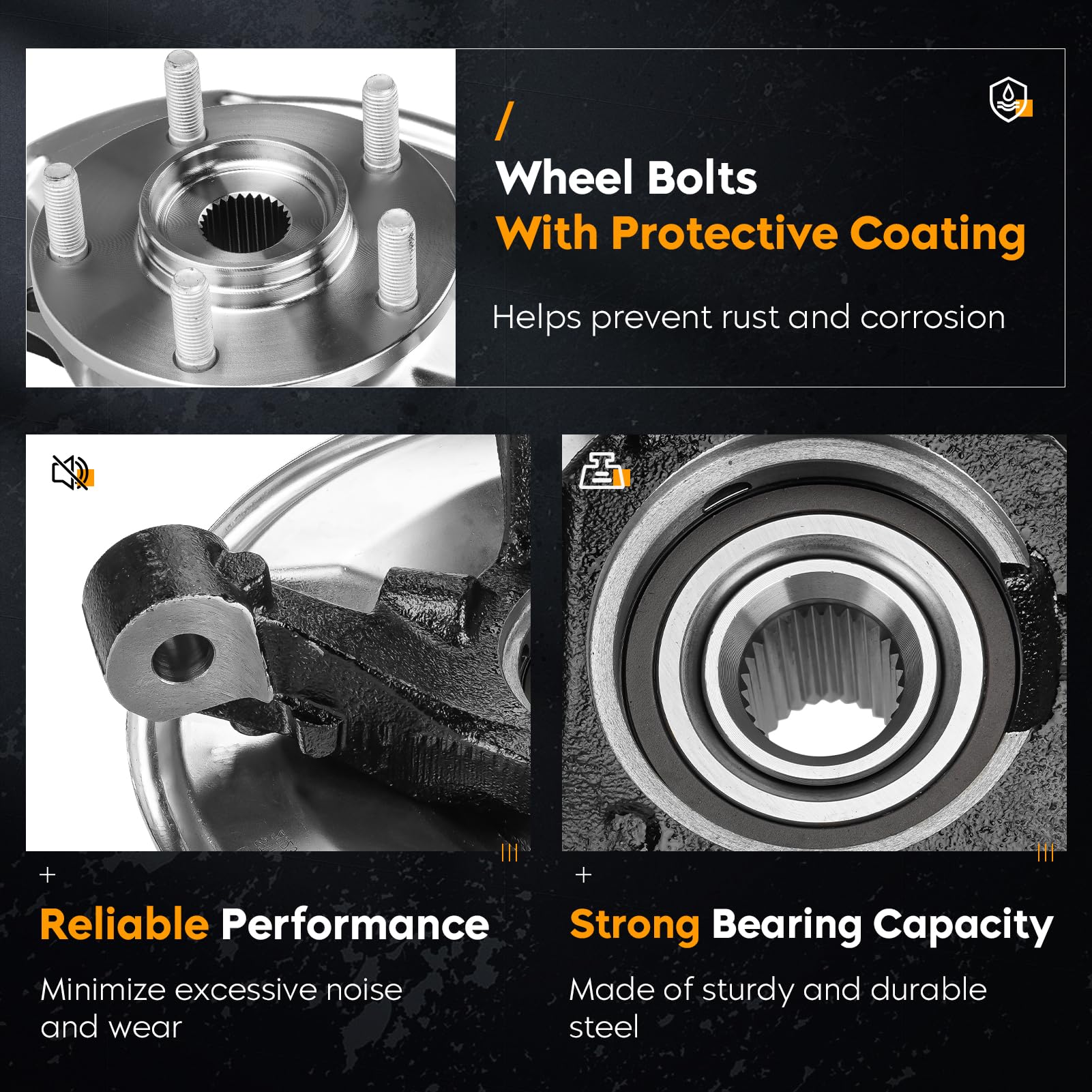 Jeep Patriot Compass Front Steering Knuckles & Wheel Bearing Hub Assembly (2007-2017) | Dodge Caliber Compatible (2007-2012) | 4WD/AWD/FWD | 5-Lug Pair (2-Piece Set) | Perfect for Off-Roading & Daily Commuting