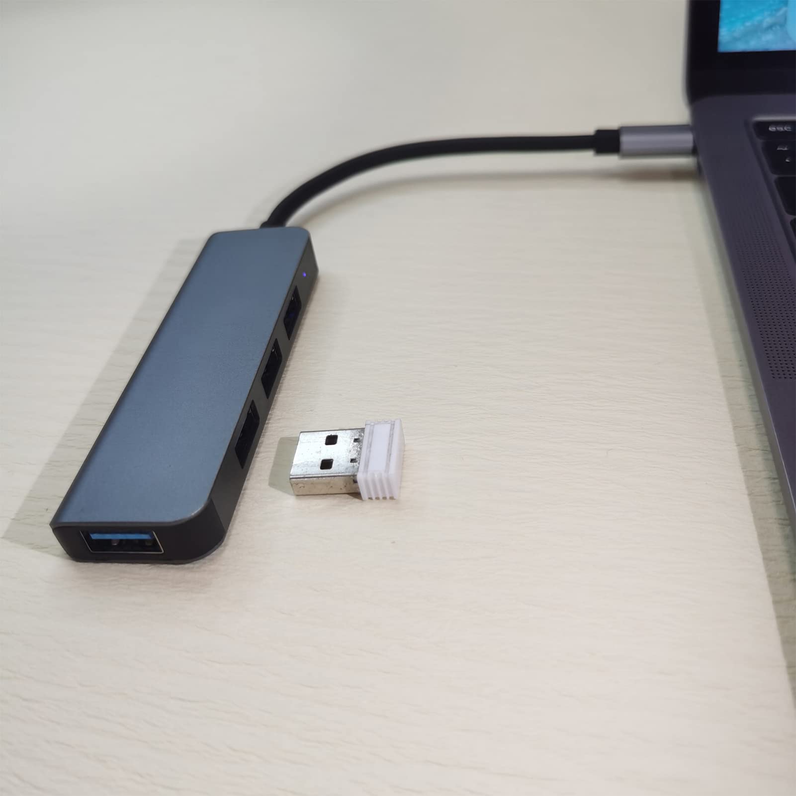 4-Port USB C Hub with USB 3.0 - Aluminum Alloy USB C to USB Adapter for Laptop, MacBook, iPad Pro - Expand Connectivity for Mouse, Keyboard, External Drive & More