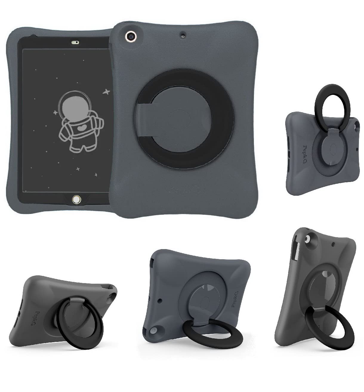 NLR FUN Pepkoo Shockproof Kids iPad Case - Lightweight Full Body Protection with Foldable Stand for 9.7