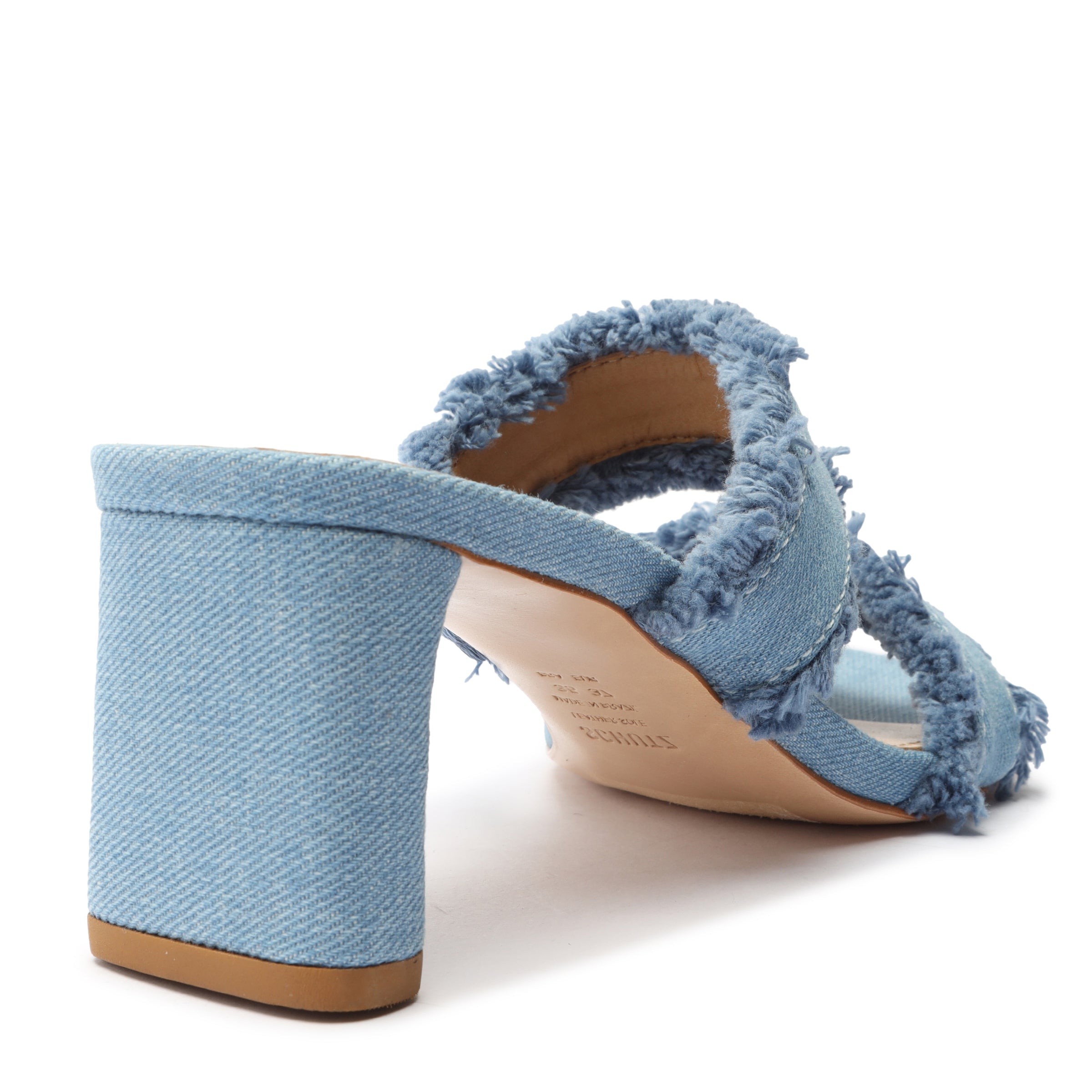 Amely Women's Mid Block Heel Denim Sandals - Comfortable Summer Casual Shoes for Beach, Walking & Outdoor Activities