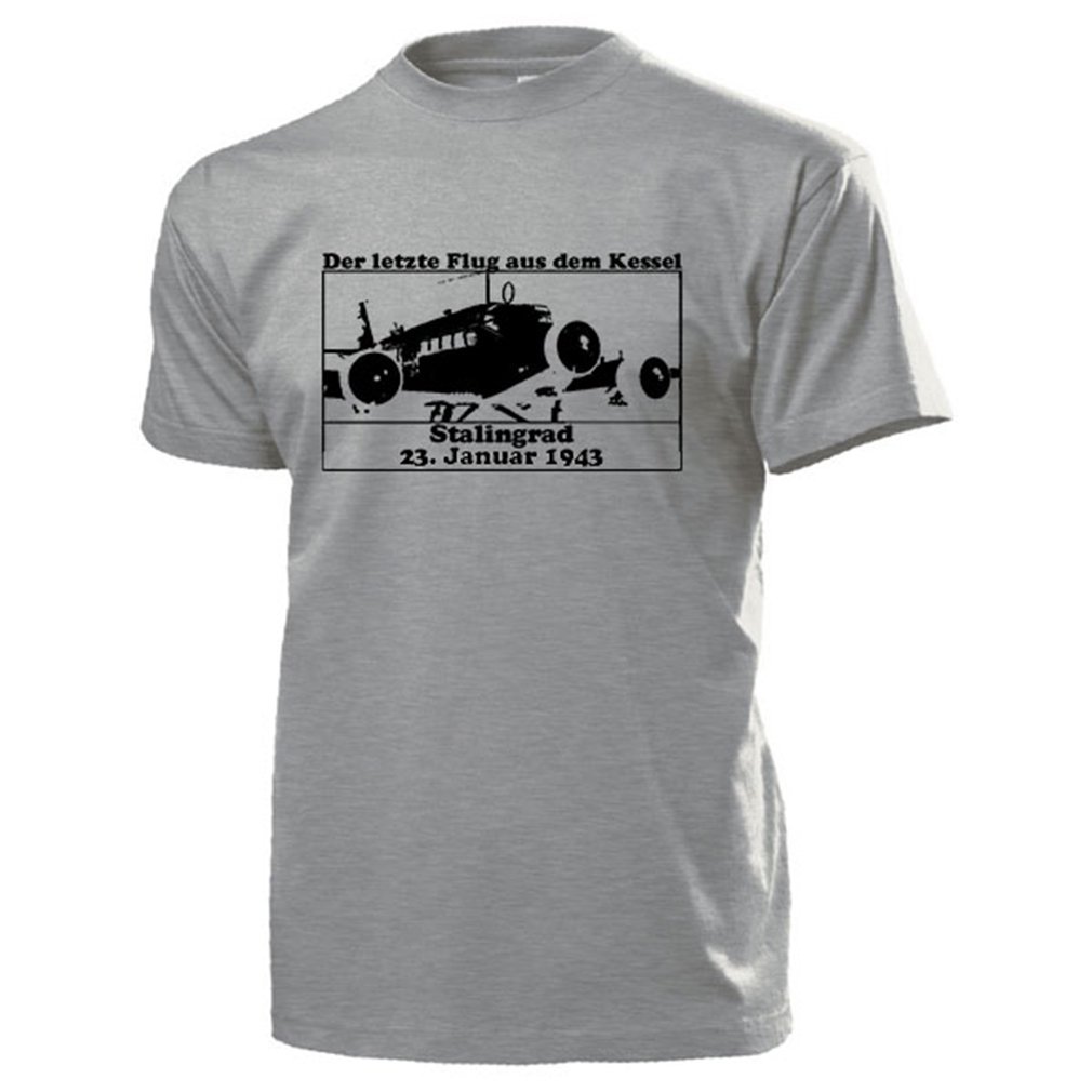 ALFASHIRT Vintage WWII Ju52 Airplane T-Shirt - The Last Flight from Kettle Stalin's Degree January 23, 1943 - Historical Military Graphic Tee for Aviation Enthusiasts & History Buffs - Perfect for Casual Wear, Cosplay & Collector's Display