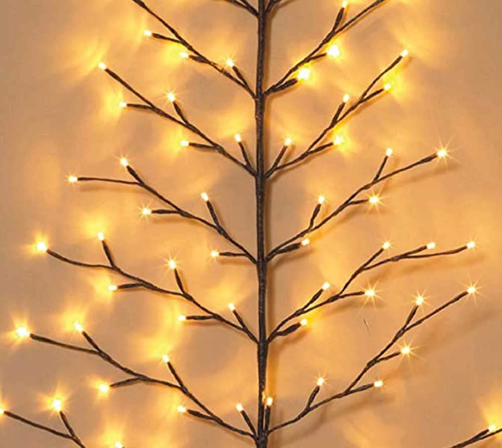 4ft LED Lighted Christmas Wall Tree - Indoor/Outdoor Holiday Decor with Warm White Lights, Battery Powered & Timer - Perfect for Porch, Patio, Living Room & Bedroom Decorations