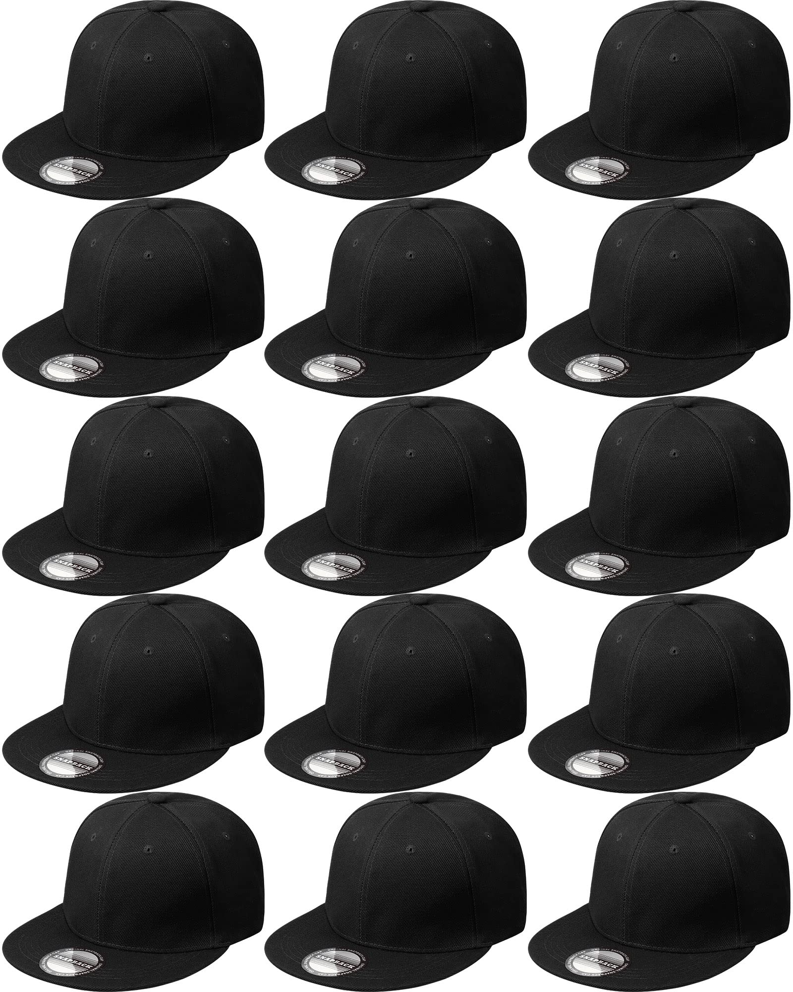 15 Pack Men's Hip Hop Snapback Hats - Adjustable Flat Brim Baseball Caps for Streetwear & Urban Fashion | Perfect for Casual Wear, Music Festivals & Sports Events