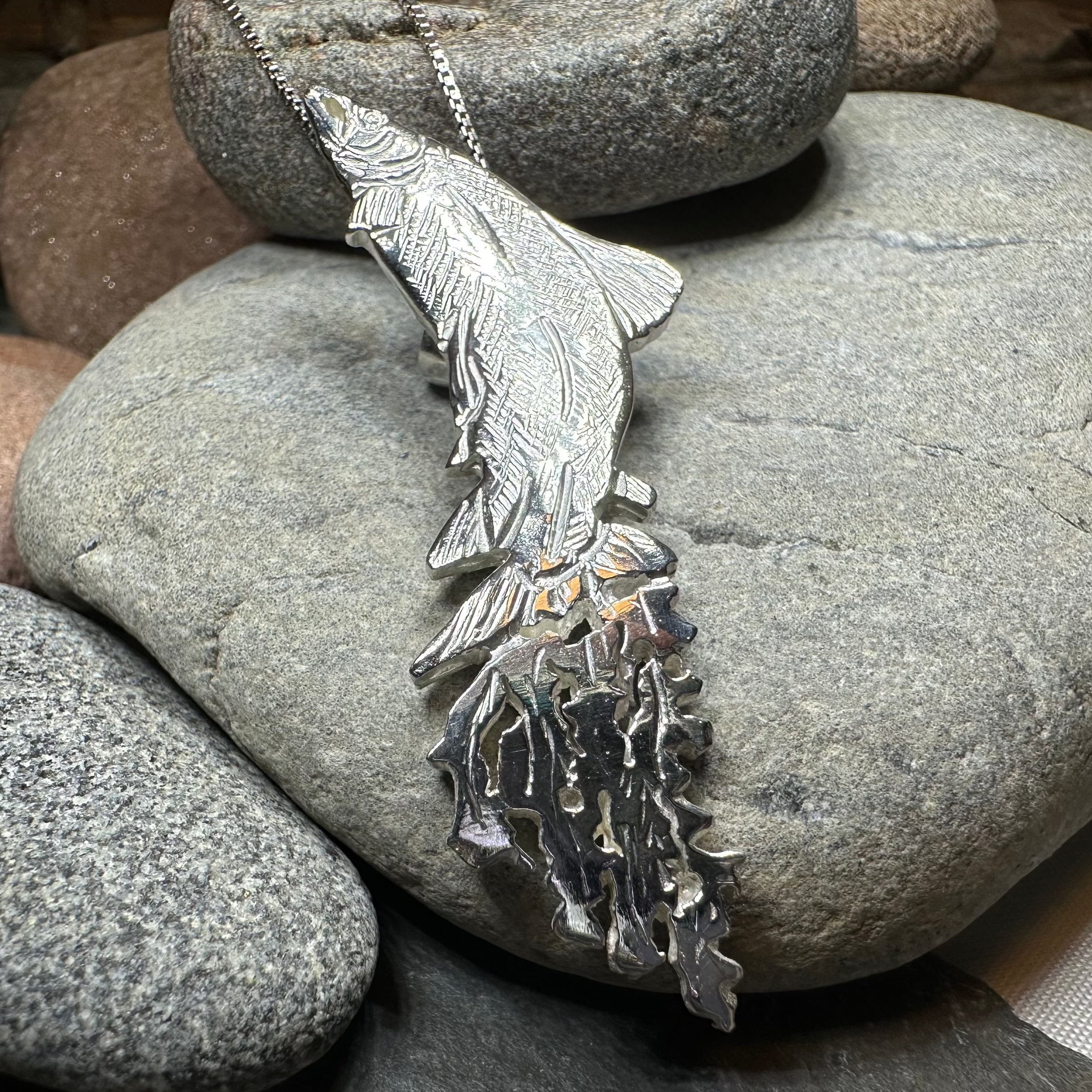 Handmade Irish Salmon of Knowledge Pendant Necklace - Celtic Jewelry for Women, Men - Perfect for St. Patrick's Day, Irish Pride & Unique Gifts