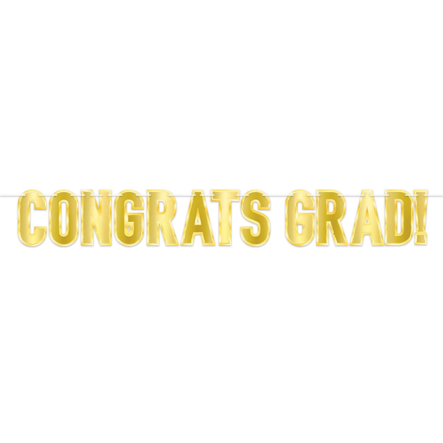 12 Pack Beistle Foil Graduation Streamers - Silver & Gold Congrats Grad Party Decorations - Perfect for Graduation Ceremonies, Parties & Photo Backdrops
