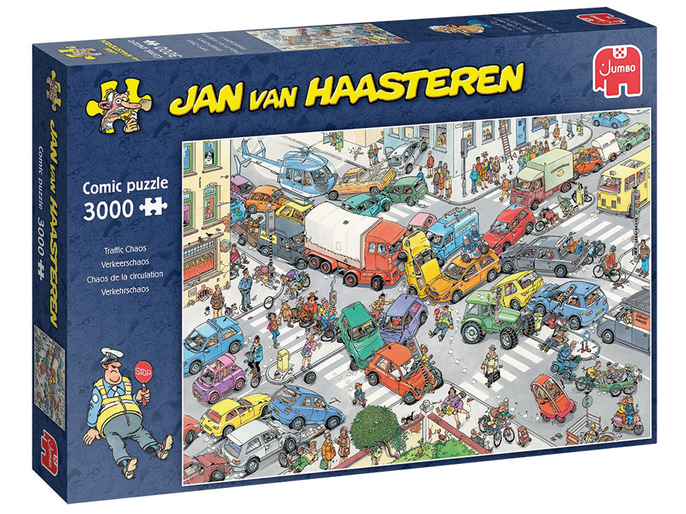 Jan Van Haasteren 3000 Piece Jigsaw Puzzle - Traffic Chaos | Challenging Adult Puzzle Game | Perfect for Family Game Night & Stress Relief