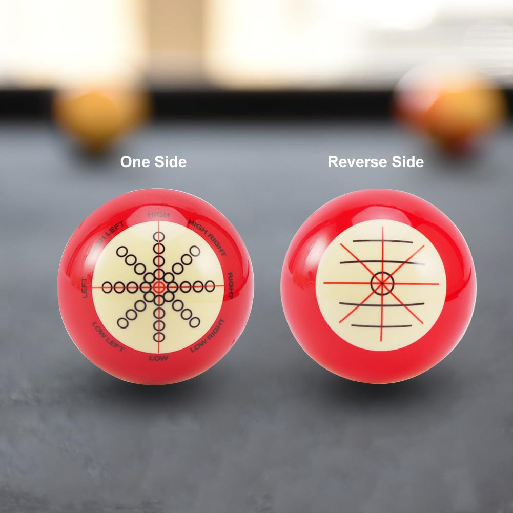 2Pcs Professional Billiard Training Cue with Pool Cue Ball, 2.25in (Red+White) - Perfect for Home Practice & Skill Improvement