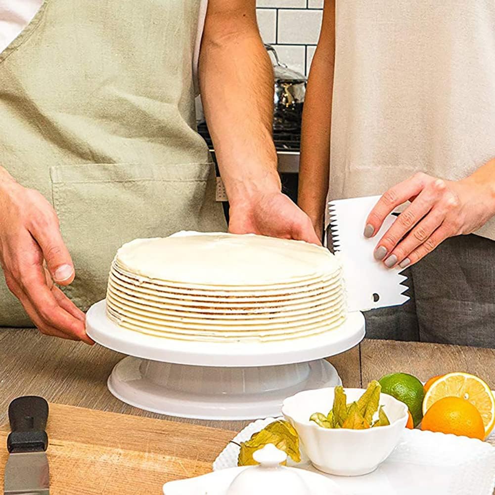 11 Inch Rotating Cake Turntable Stand - Smooth Spinning Cake Decorating Turntable for Baking, Frosting & Decorating Cakes, Cupcakes & Cookies - Durable Black Cake Spinner for Home Bakers & Professional Chefs (Perfect for Birthday Cakes, Wedding Desserts & Baking Classes)
