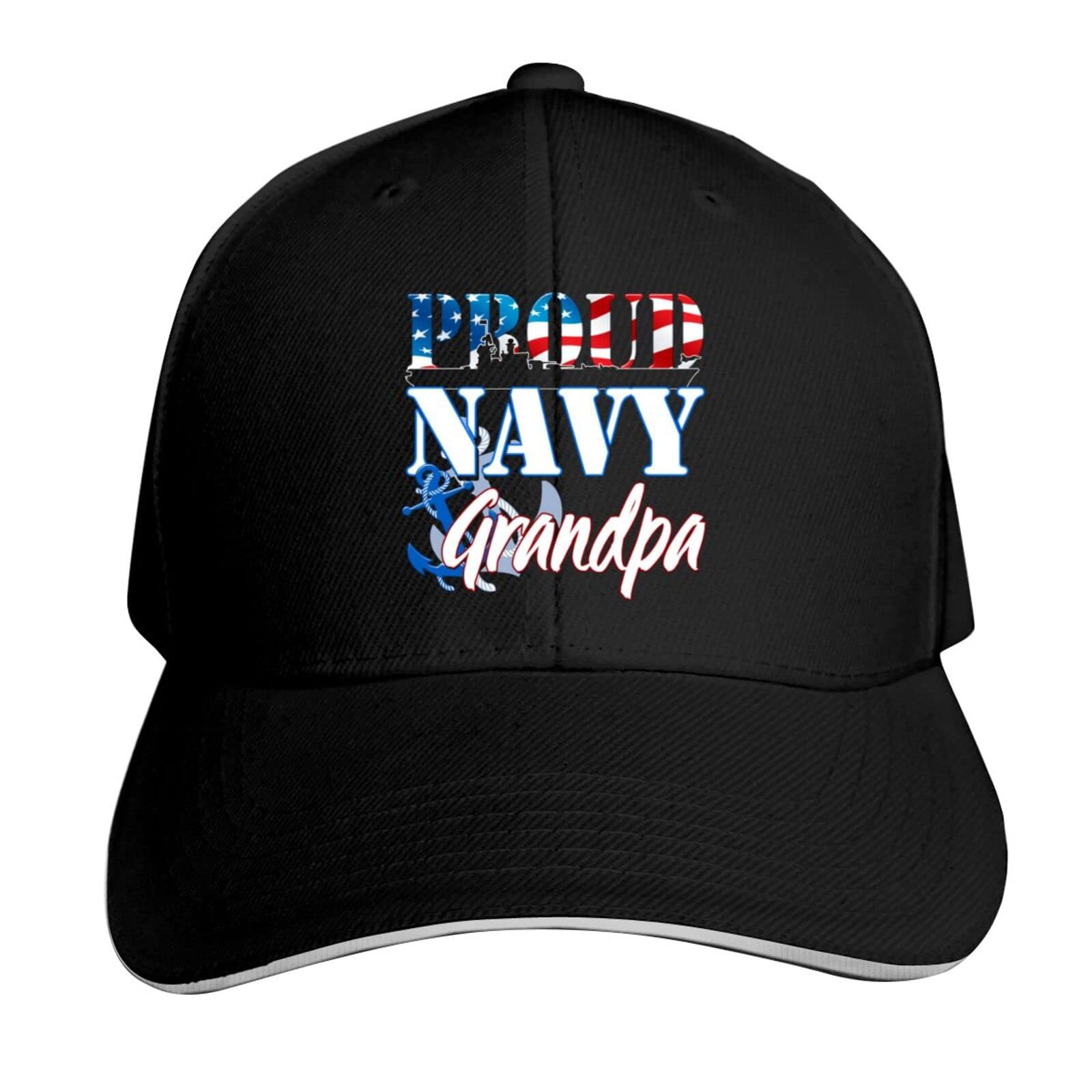 LEILEIflag Proud Navy Grandpa Baseball Cap - Unisex Adjustable Dad Hat for Men & Women - Casual Cowboy Style Plain Hat for Outdoor Activities, Fishing, Hiking & Daily Wear