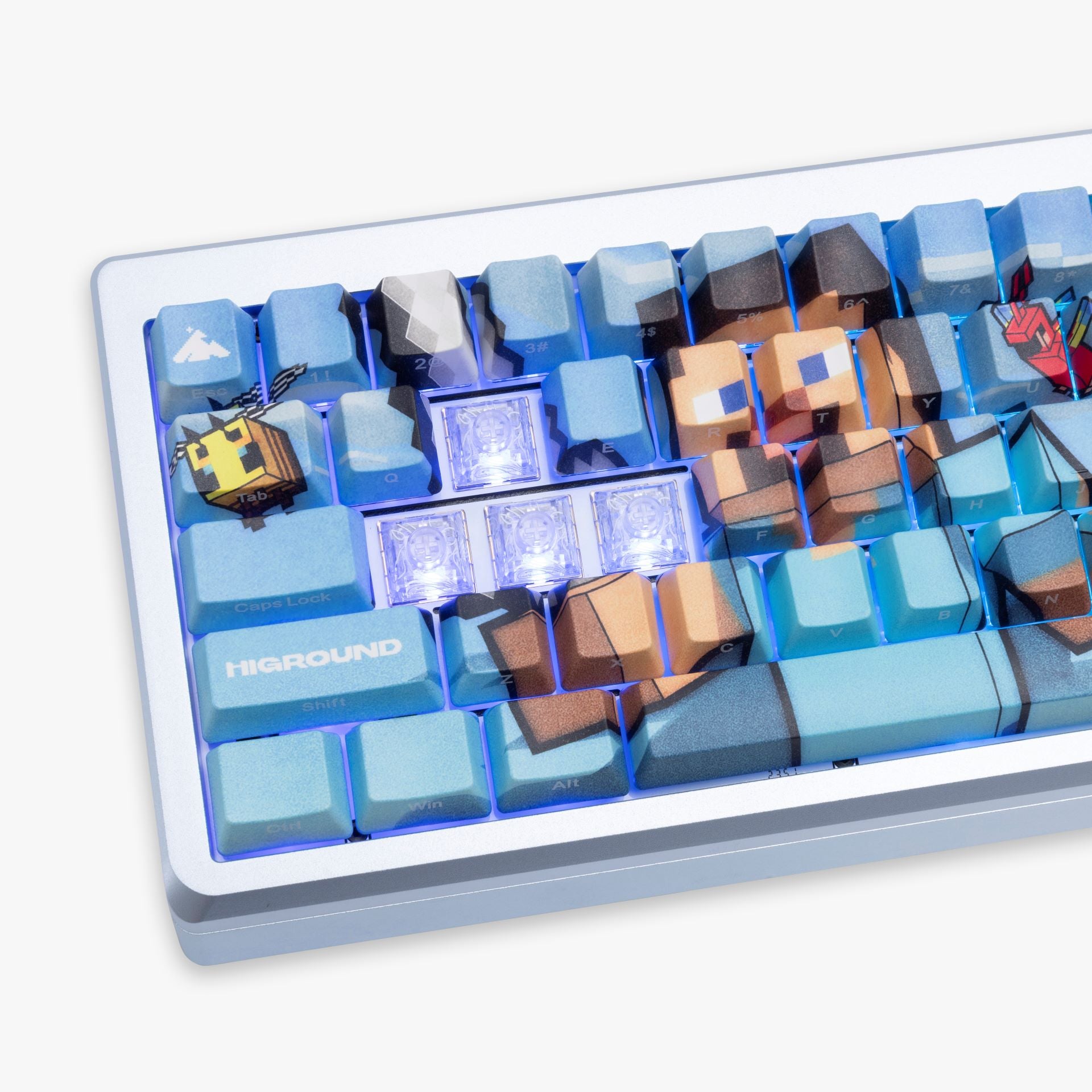 HG x Minecraft Summit 65 Mechanical Gaming Keyboard - Steve & Animals Theme - Perfect for Minecraft Gaming & Typing