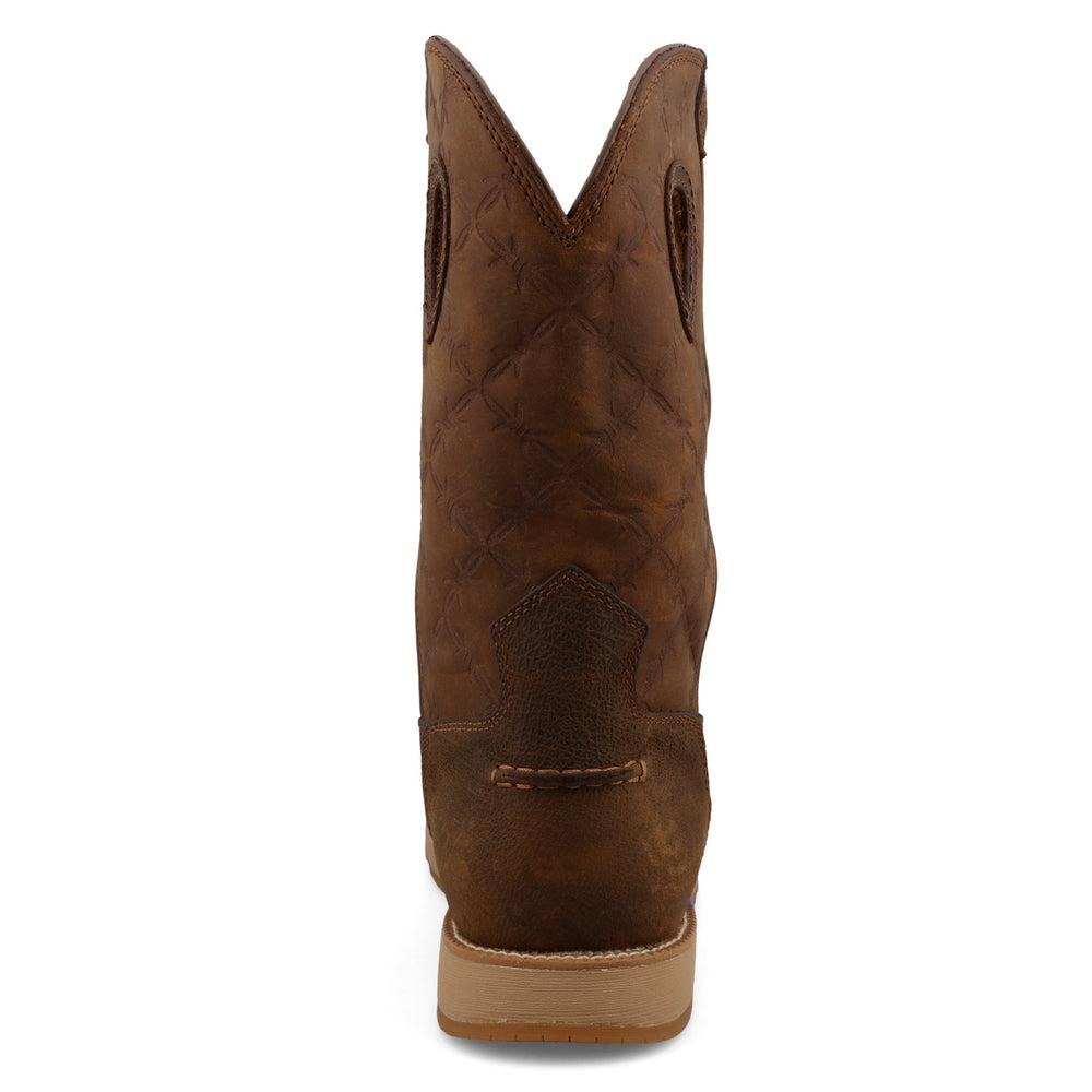 Men's 11 Work Pull-On Wedge Sole Boot - Comfortable Slip-Resistant Shoes for Construction, Warehouse & Outdoor Work