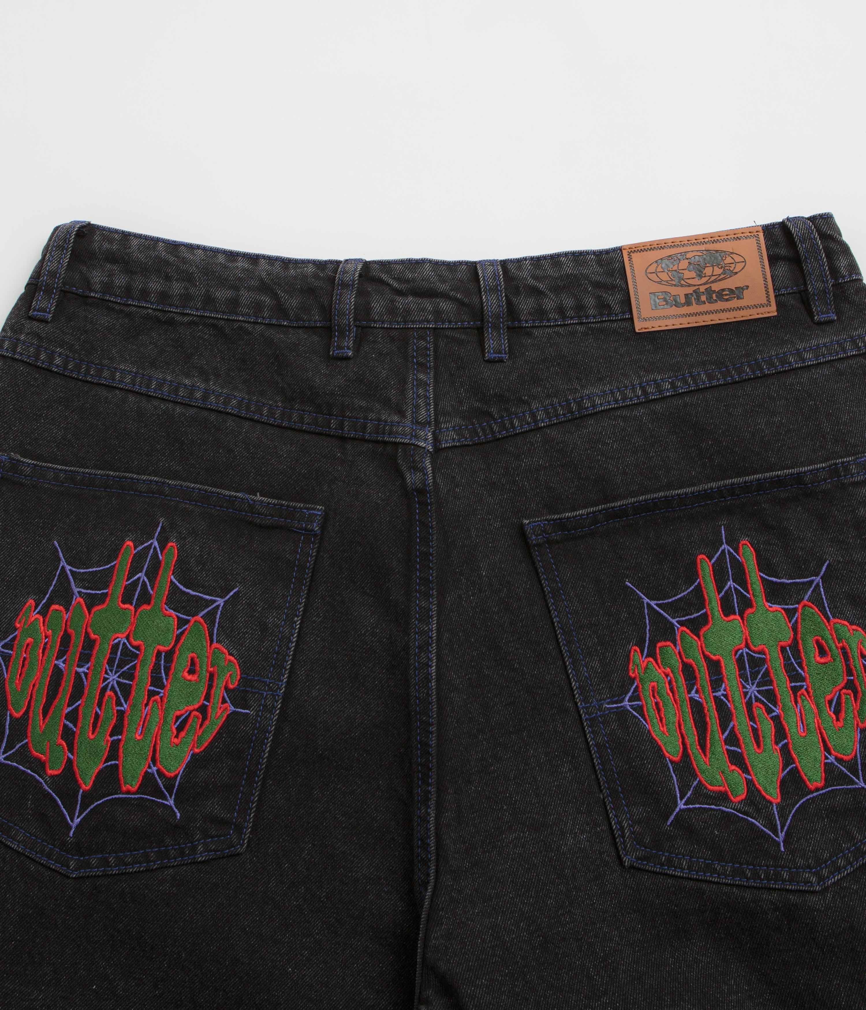 Butter Goods Spider Jeans - Washed Black Denim Pants for Men | Streetwear Fashion, Casual Wear & Everyday Style