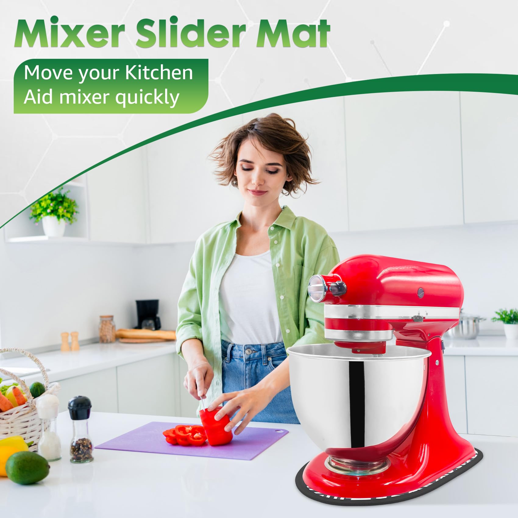 KitchenAid Mixer Sliding Mat for Artisan 4.5-5 Qt Tilt-Head Stand Mixer - Non-Slip Countertop Protector Pad for Easy Mixing & Baking Accessories | Perfect for Kitchen Countertops & Baking Stations