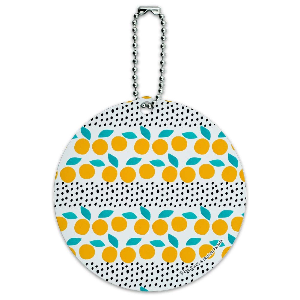 Colorful Citrus Dots Pattern Round Luggage ID Tag - Waterproof Suitcase Name Tag for Travel Bags & Carry-Ons - Perfect for Airports, Business Trips & Vacation Identification