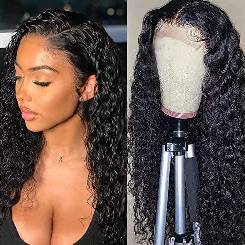Hairitory 4x4 Deep Wave Lace Front Wig - 20 Inch Brazilian Human Hair Wig with 150% Density, Glueless Lace Closure, Pre-Plucked Natural Color for Women | Perfect for Daily Wear, Parties & Special Occasions
