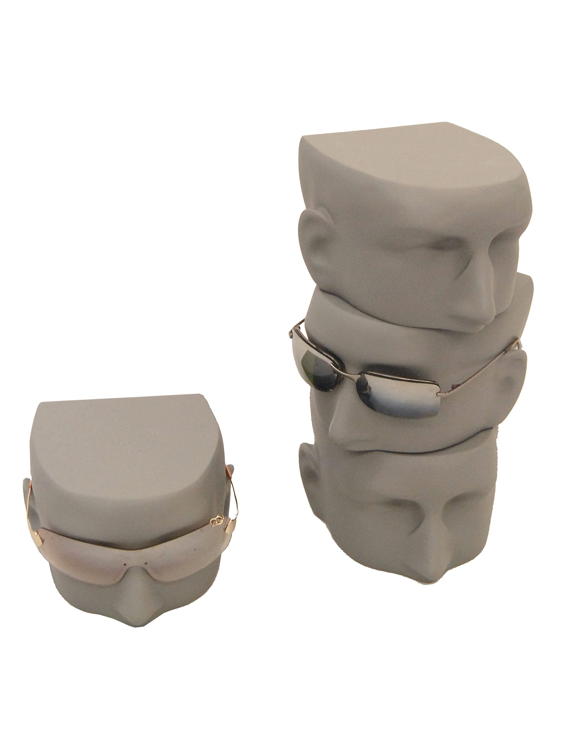 ROXYDISPLAY™ 4-Piece Male Mannequin Head Display Stand for Glasses & Eyewear - Perfect for Retail Stores, Opticians, and Fashion Showcases