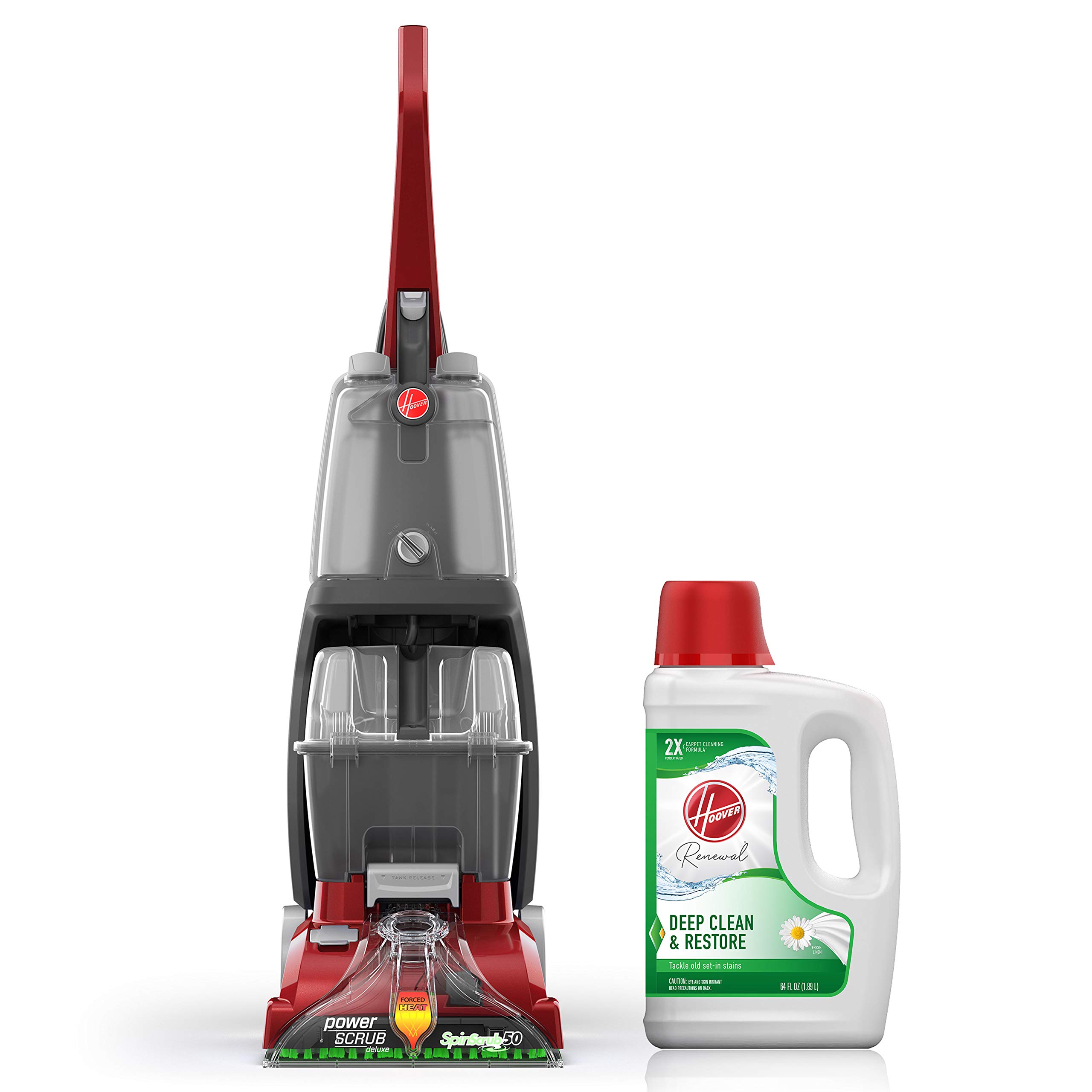 Hoover PowerScrub Deluxe Carpet Cleaner Machine FH50150NC with 64 oz Carpet Cleaning Solution - Deep Cleaning Carpet Shampoo for Pet Hair, Stains & Odors - Perfect for Home, Office & High-Traffic Areas