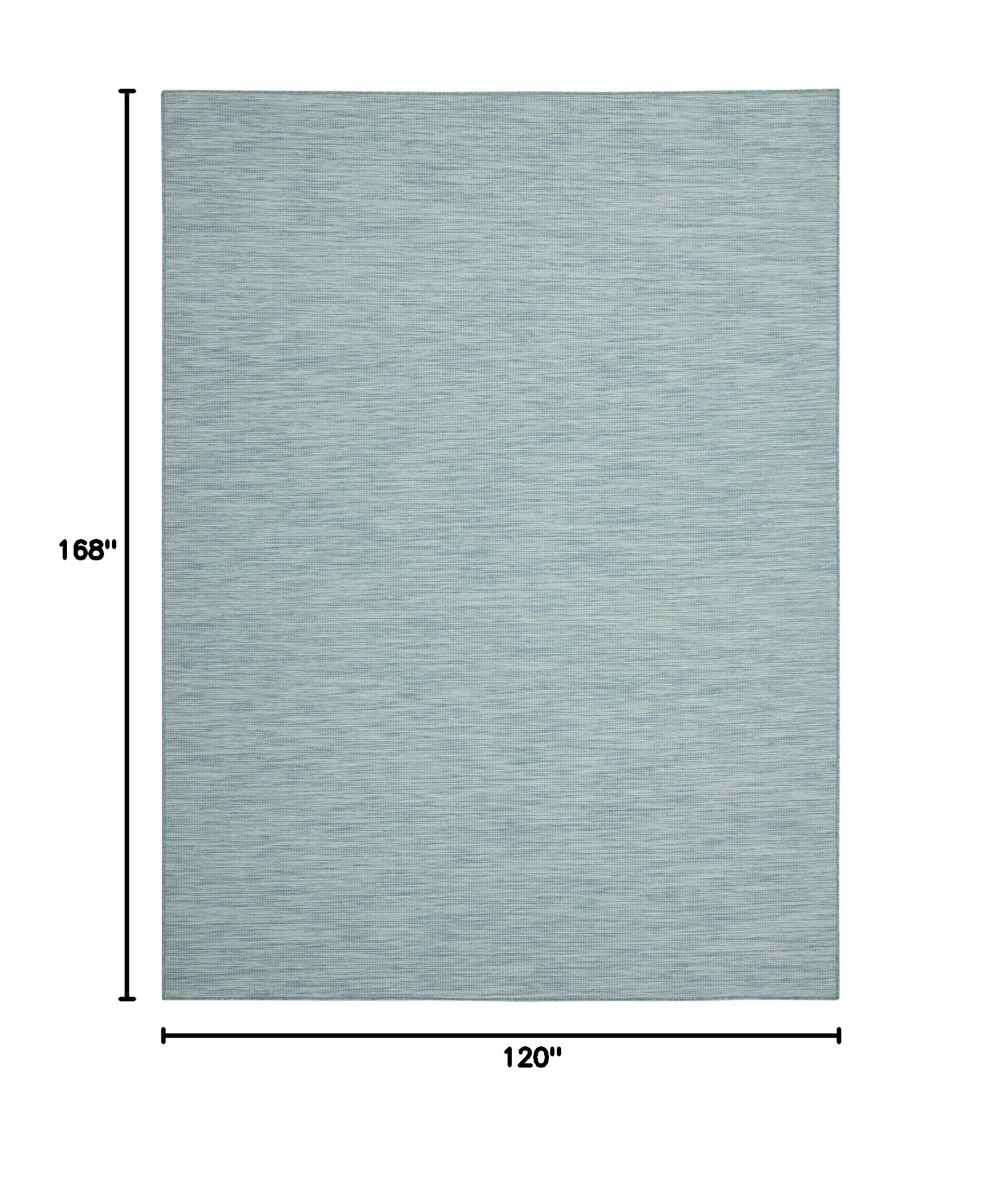 Nourison Positano 10' x 14' Indoor/Outdoor Area Rug in Aqua - Easy to Clean, Non-Shedding, Stain Resistant - Perfect for Bedroom, Living Room, Dining Room, Backyard, Deck & Patio Decor (10x14)