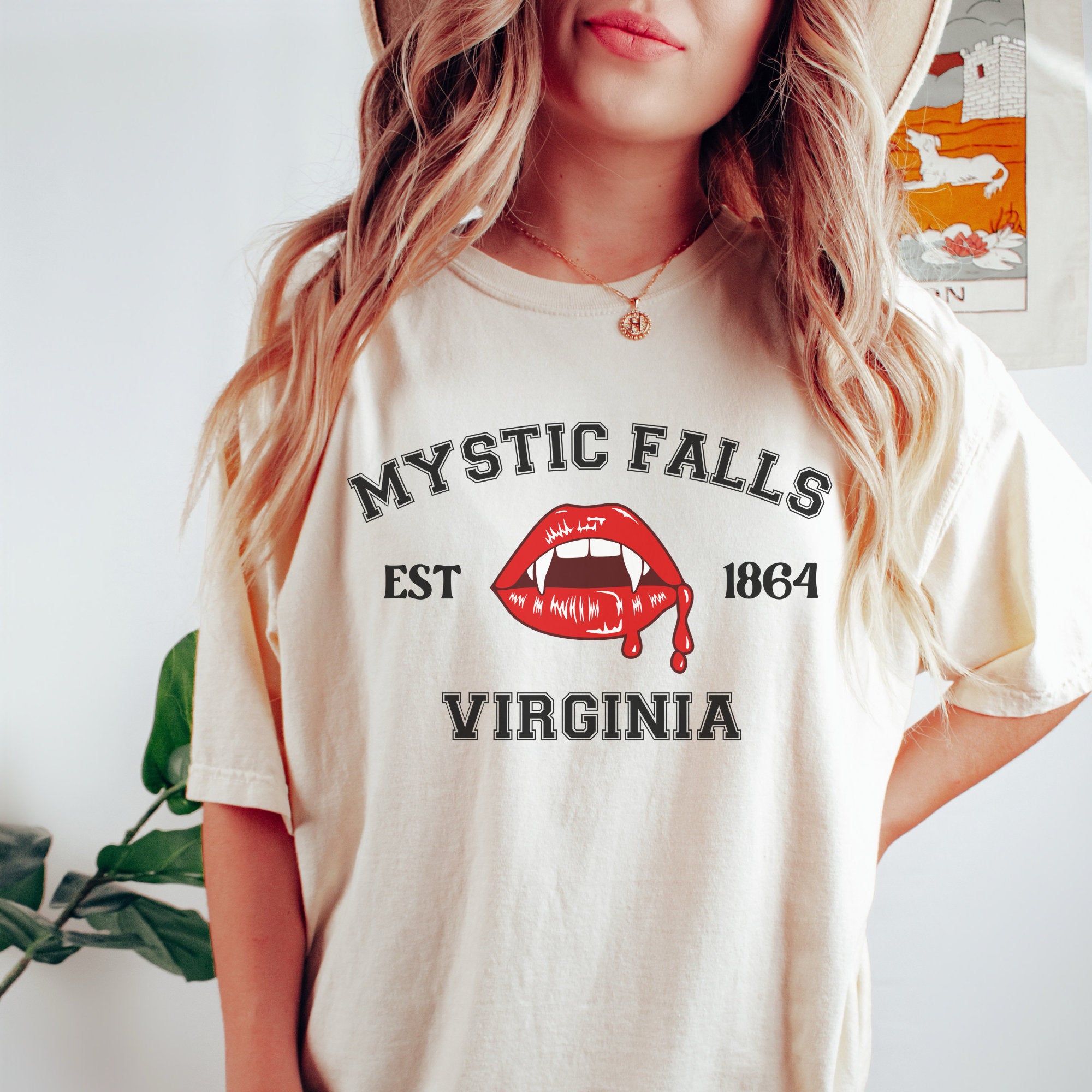 Vampire Diaries TVD Merch - Damon Salvatore & Stefan Salvatore T-Shirt - Mystic Falls Fan Gift - Perfect for Cosplay, Halloween, and TV Show Themed Parties
