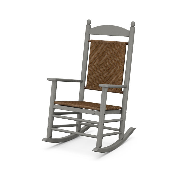 POLYWOOD Jefferson Woven Rocker - All-Weather Outdoor Rocking Chair with UV Protection | Perfect for Patio, Garden, Porch & Poolside Relaxation