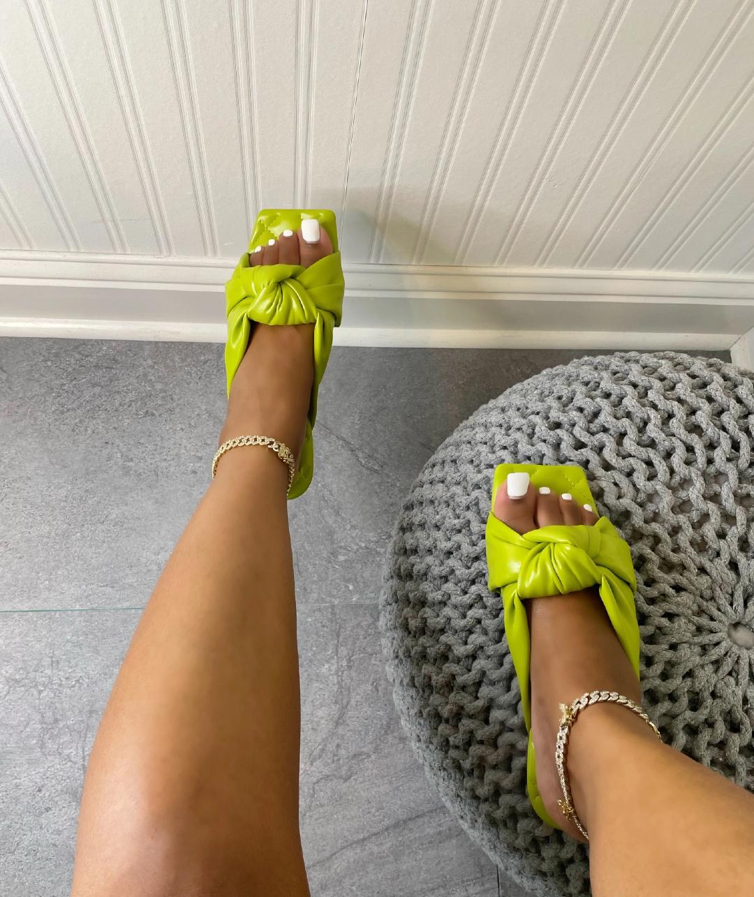 Blaire Women's Comfortable Lime Green Sandals - Casual Summer Walking Shoes for Beach, Vacation & Outdoor Activities