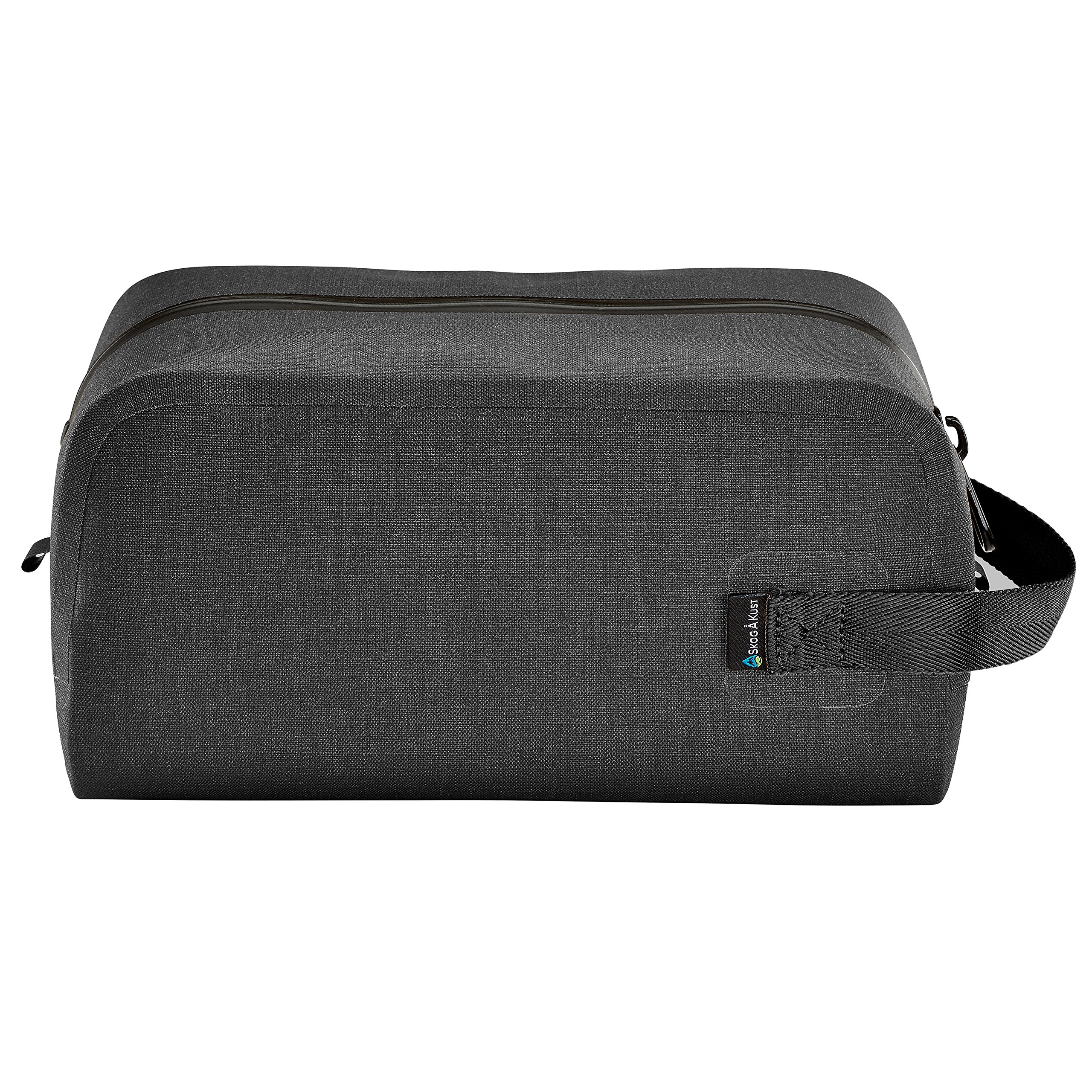 Skog Å Kust DoppSåk Waterproof & Leak-Proof Travel Toiletry Bag | Small Black Cosmetic Organizer | Perfect for Airplane Carry-On, Camping & Gym Essentials