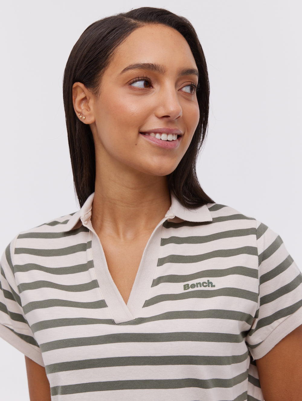 Orenda Women's Stripe Polo Dress - Casual Short Sleeve Cotton Blend Shirt Dress for Summer, Work & Weekend Outings