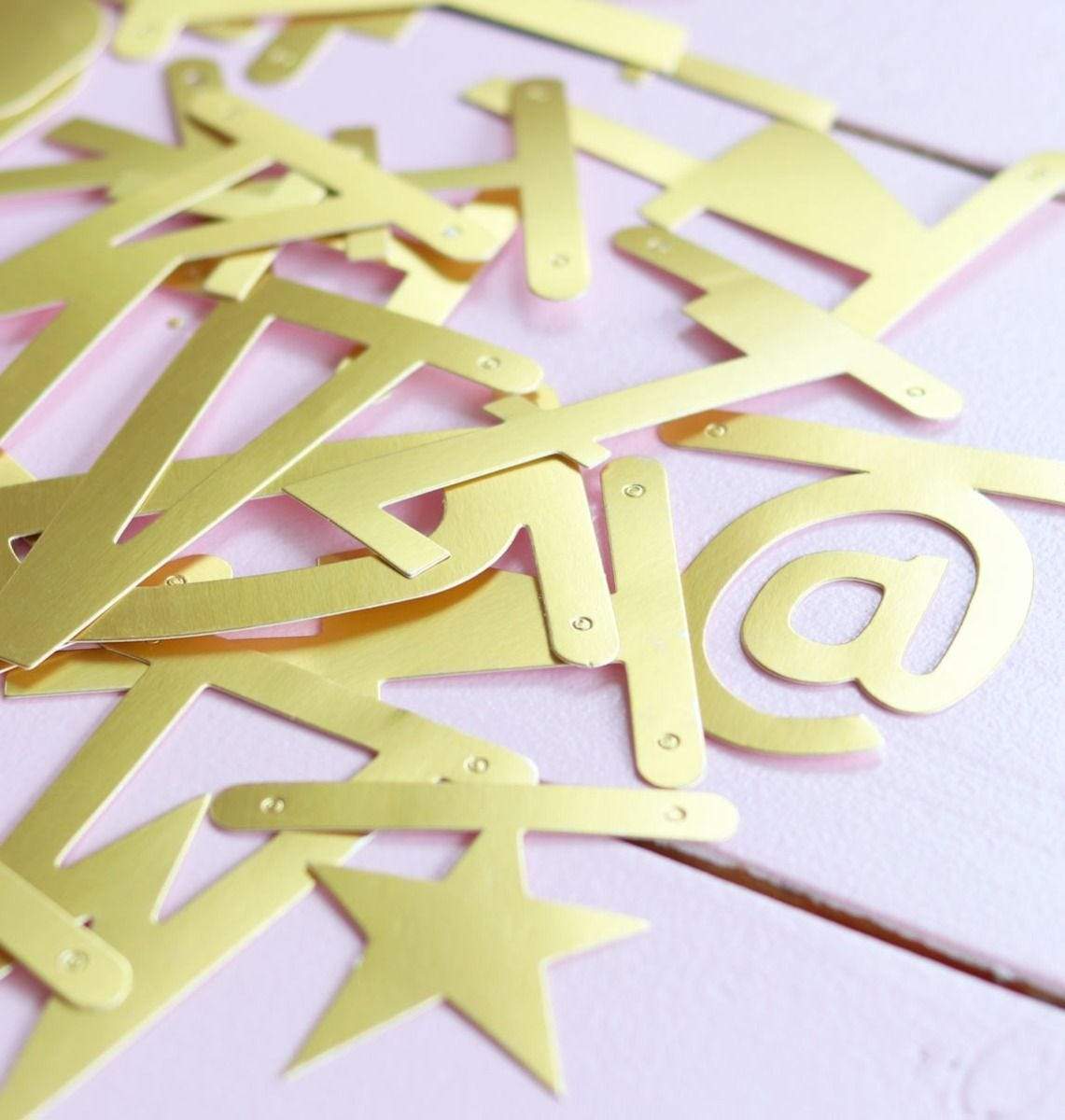 A Little Lovely Company Gold Letter Banner - Perfect for Birthday Parties, Baby Showers & Wedding Decorations