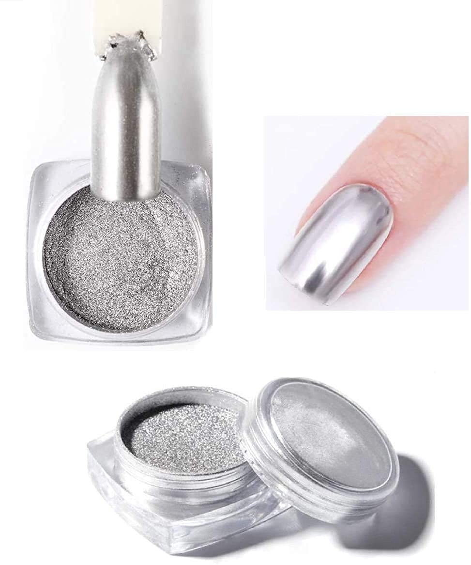 FASHION STORM® Mirror Chrome Nail Powder - Silver Metallic Nail Art Polish for Gel & Acrylic Nails | Perfect for Manicures, Pedicures & DIY Nail Designs at Home or Salon