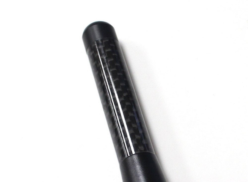 Universal Black Real Carbon Fiber Aluminum Short Screw-On Car Antenna (5 Pack) - Perfect for Trucks, SUVs, Sedans & Off-Road Vehicles