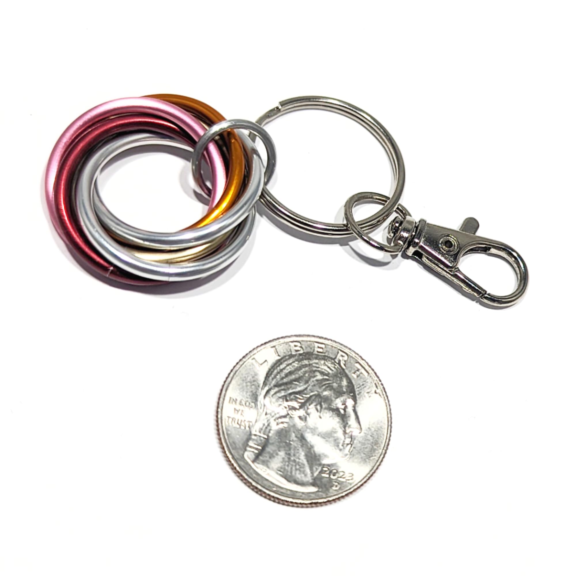 Discreet Fidget Keychain with Snap Latch - Mobii Pride Anxiety Relief Toy for Adults & Kids - Perfect for Office, School, Travel and Stress Relief