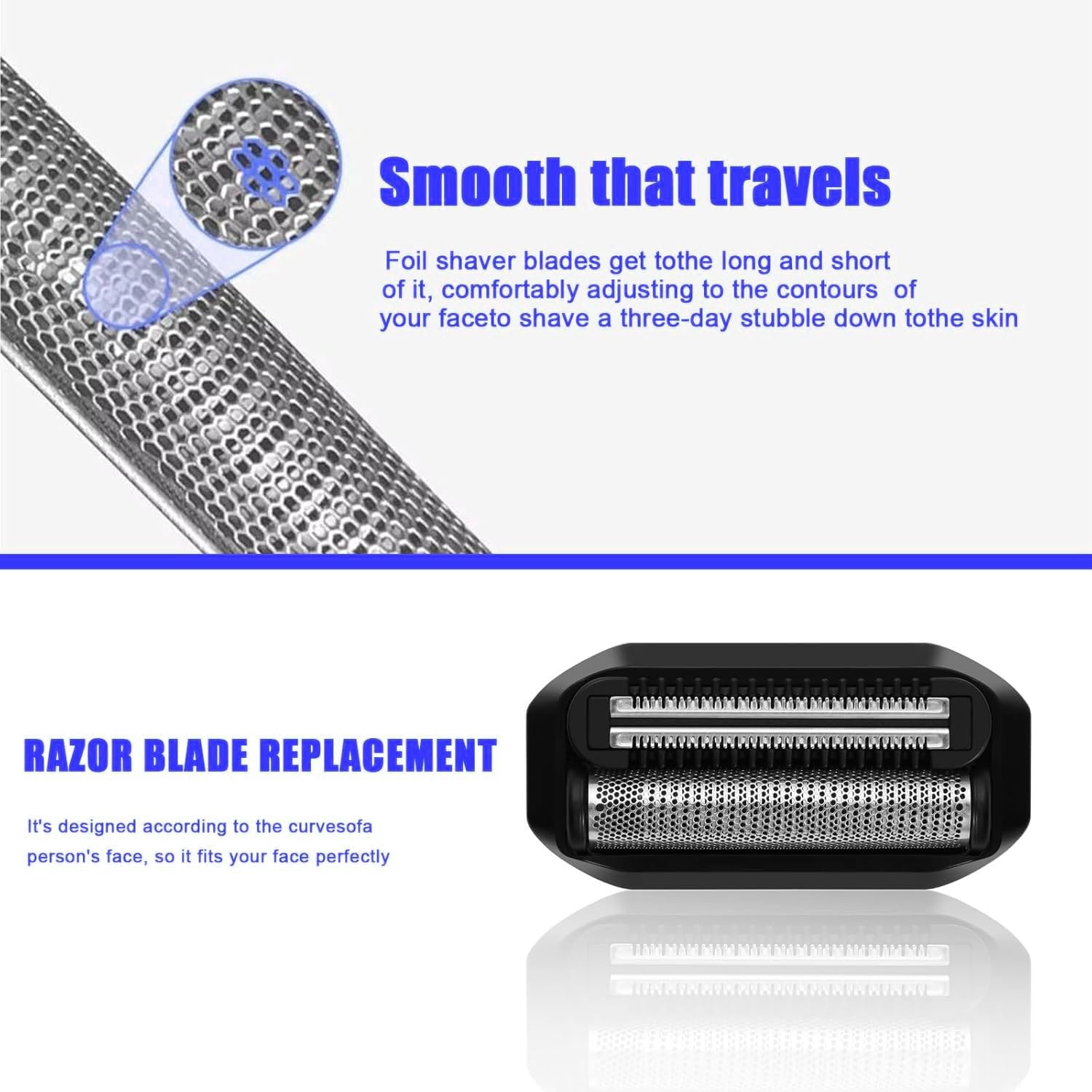 Premium Replacement Blades for MANSCAPED The Handyman & Travel Shaver - 2 Pack Foil Blades for Long Hair Leveling & Facial Grooming | Perfect for Men's Travel, Daily Shaving & Beard Maintenance